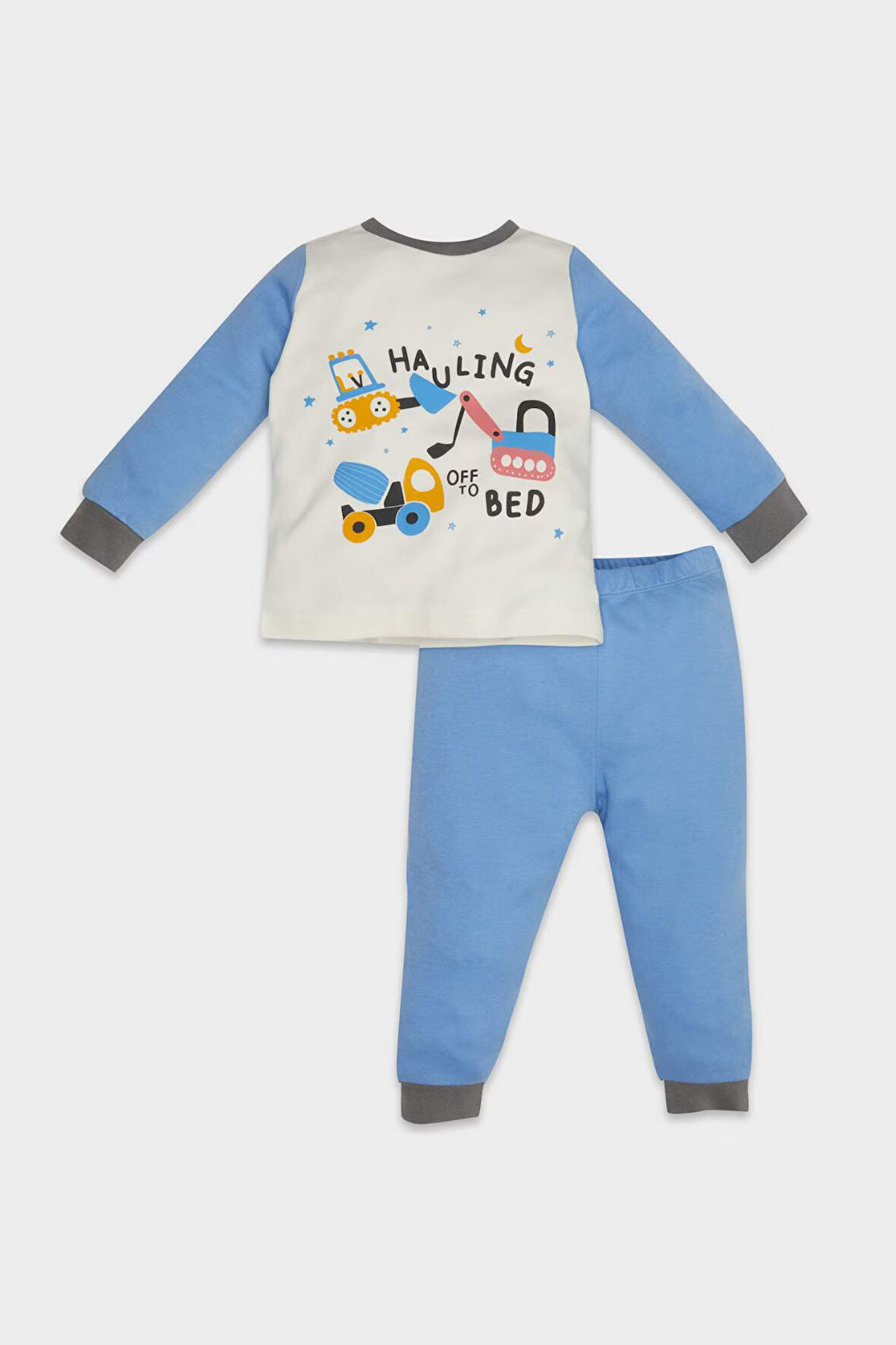 Erkek Bebek Araç Baskılı Uzun Kollu 2'li Pijama Takımı
