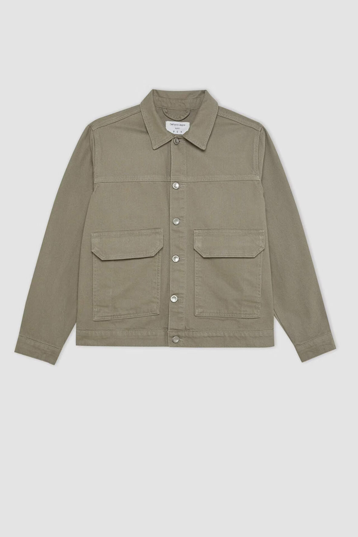 DeFacto Slim Fit Dar Kesim Düğmeli Cepli Mevsimlik Baharlık Jean Ceket B8155AX24AUKH465