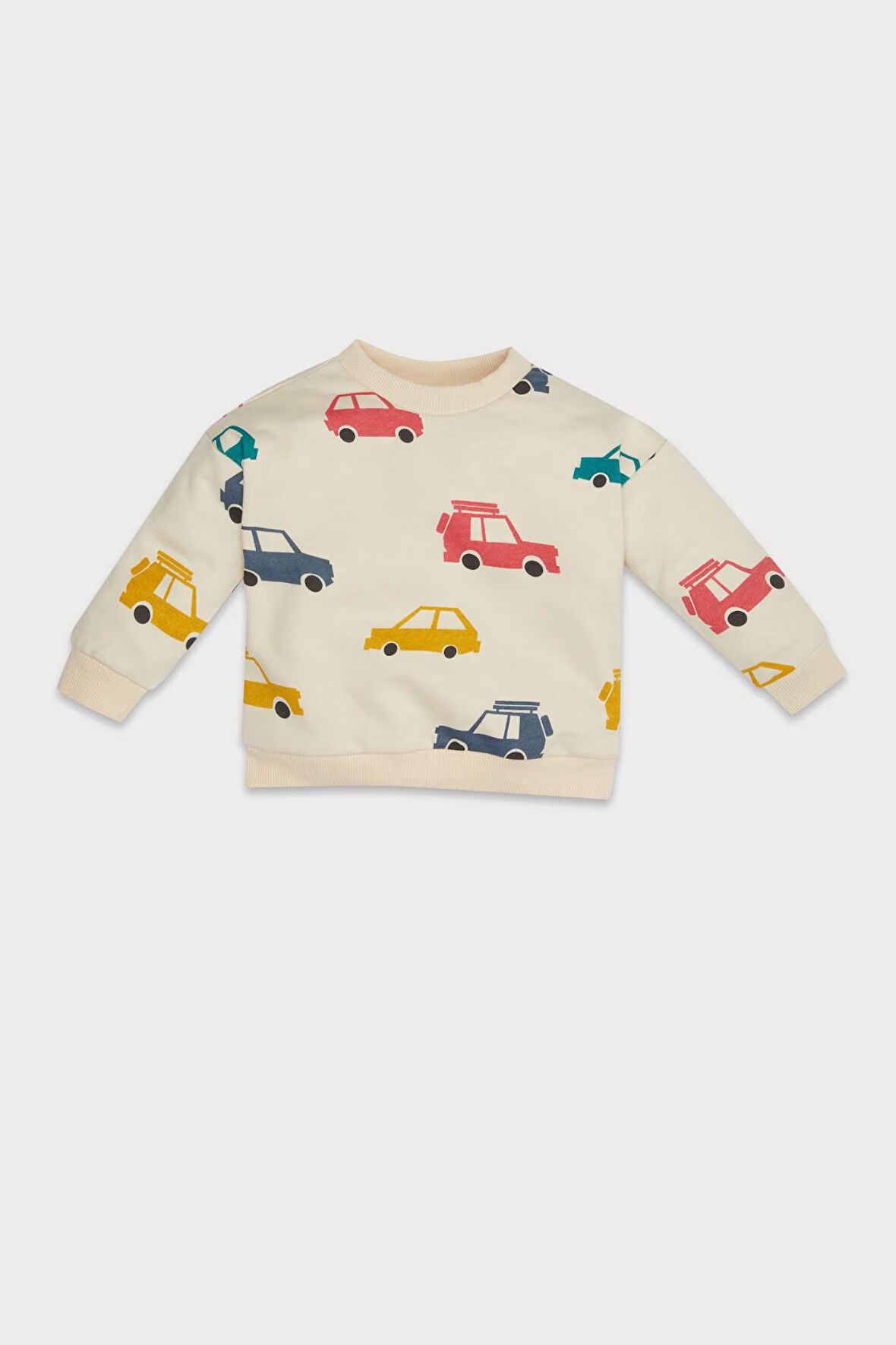 DeFacto Erkek Bebek Bisiklet Yaka Araç Baskılı İçi Yumuşak Tüylü Sweatshirt D5783A524WNER42