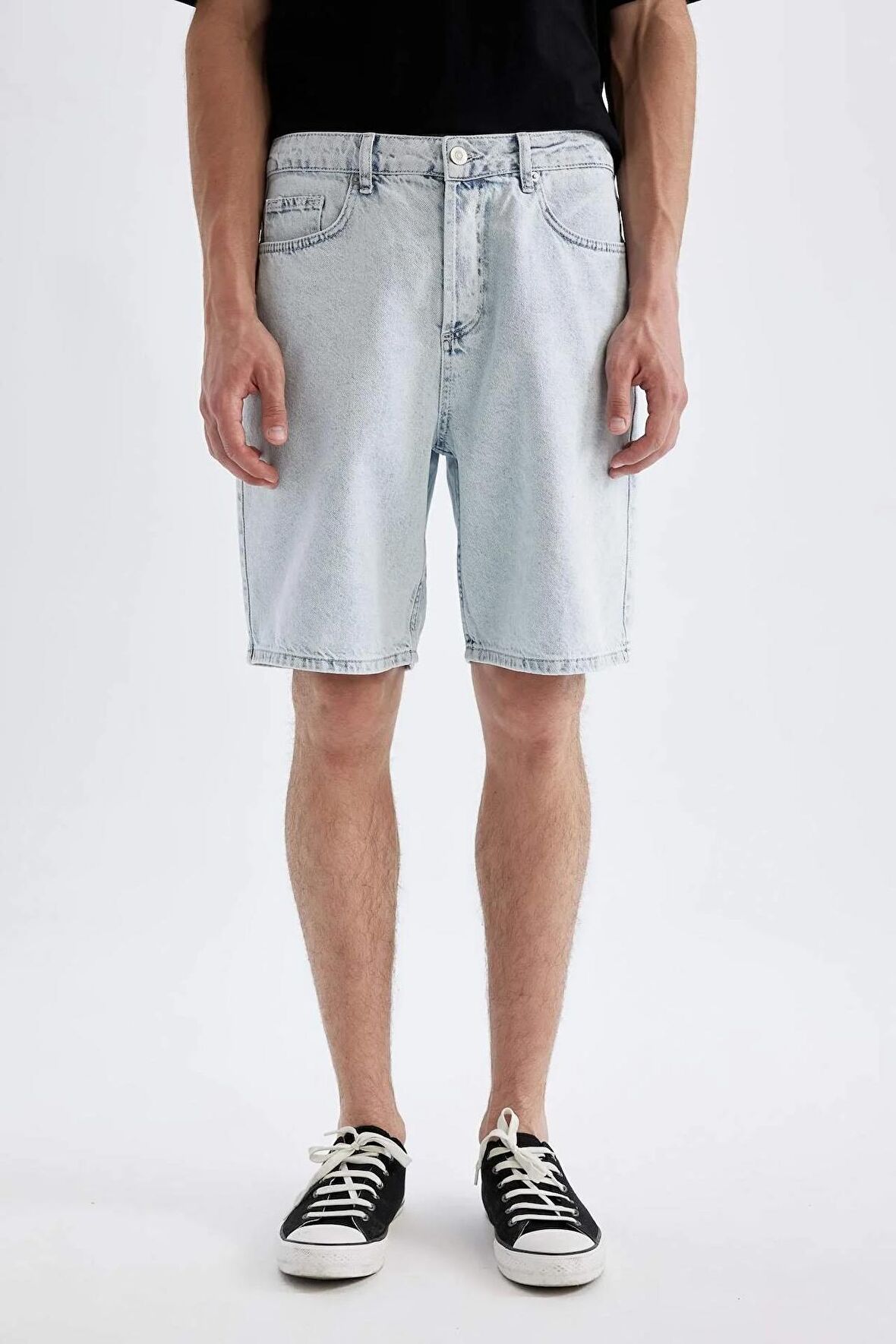 Straight Fit Jean Bermuda Şort