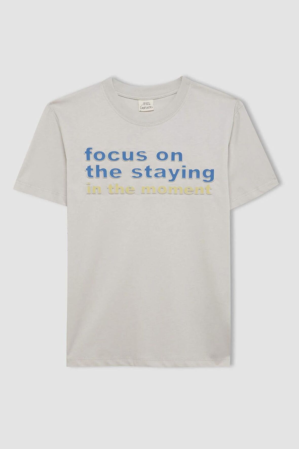 DeFacto Erkek Çocuk Bisiklet Yaka Baskılı Kısa Kollu Tişört D2223A824HSGR492