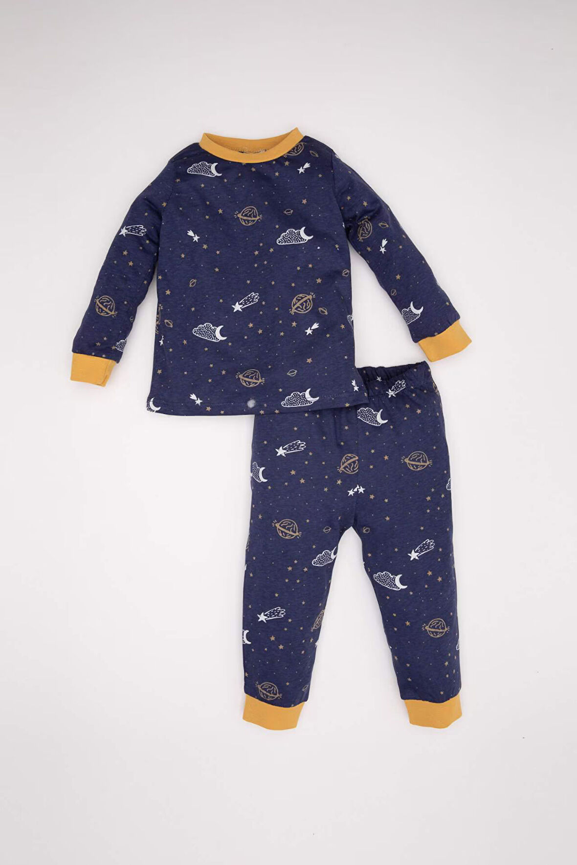 DeFacto Erkek Bebek Yıldız Desenli Uzun Kollu Penye Pijama Takımı D3554A524WNBE341