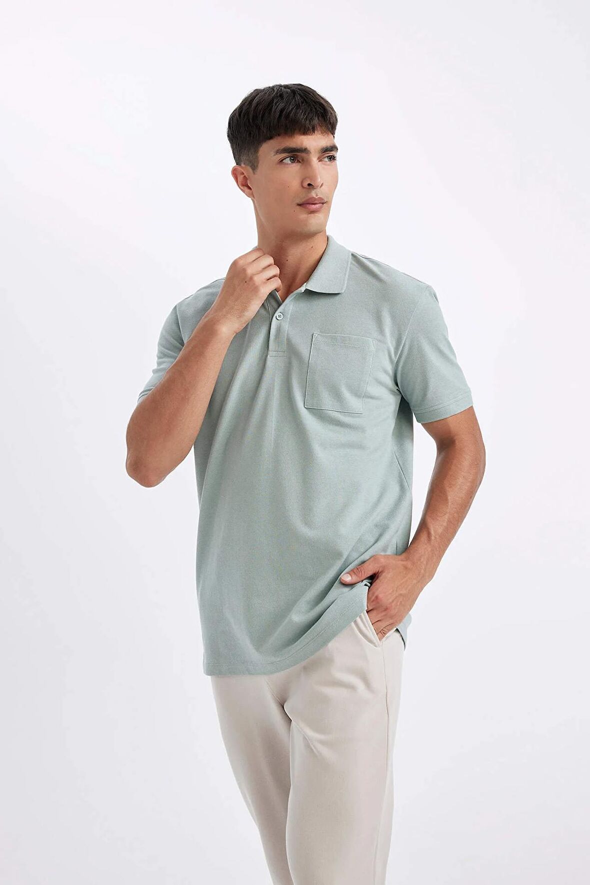DeFacto New Regular Fit Kısa Kollu Pike Basic Düz Polo Tişört D4610AX24SMGR488