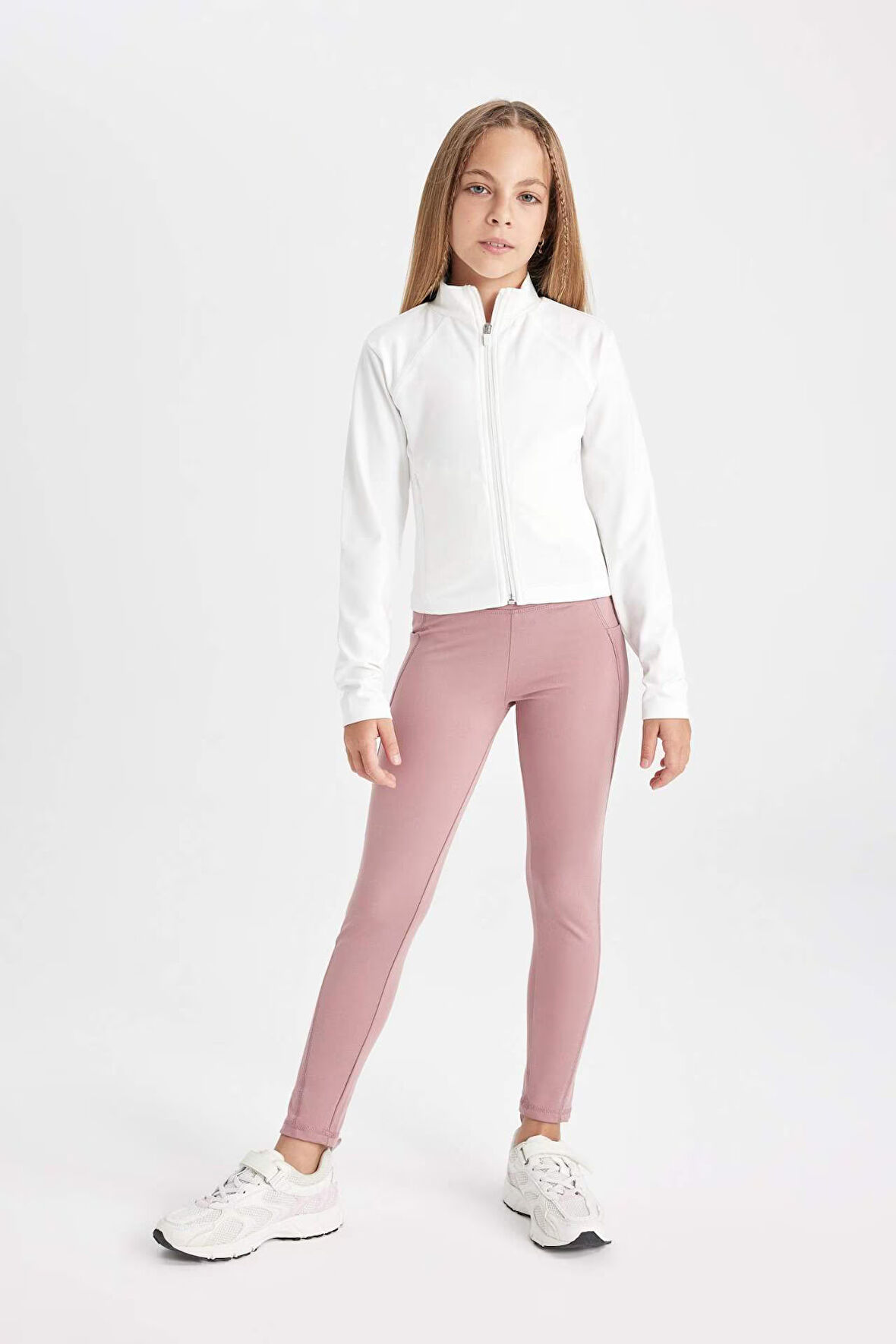 DeFacto Kız Çocuk Basic Düz Standart Boy Cepli Tayt C9638A824AUPN429