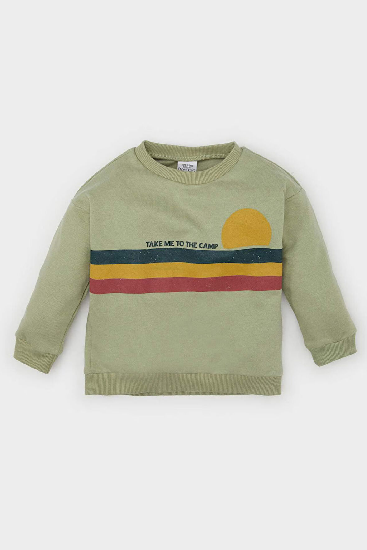 DeFacto Erkek Bebek Bisiklet Yaka Doğa Baskılı İçi Yumuşak Tüylü Sweatshirt D1262A524AUKH271