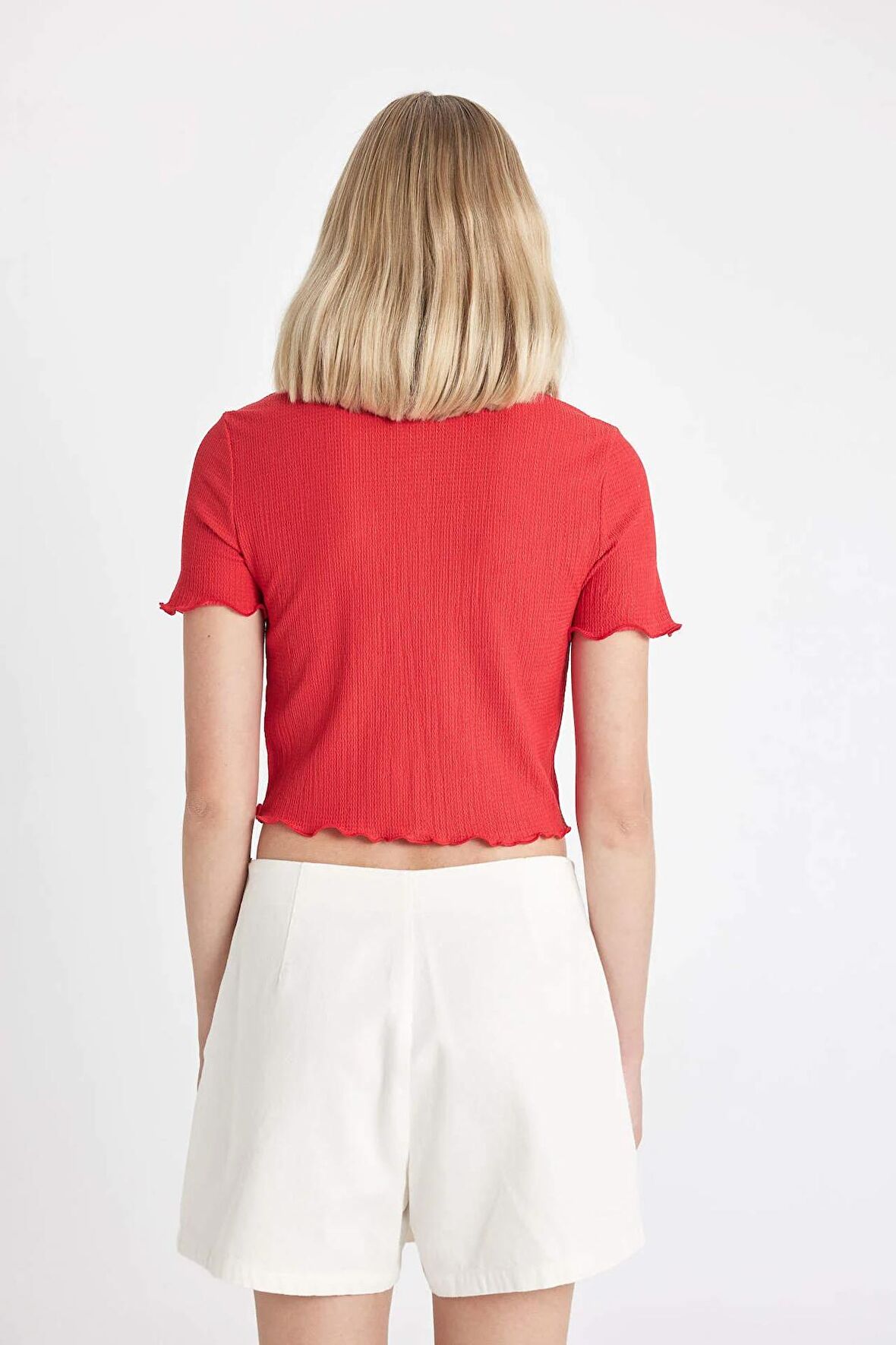 DeFacto Oversize Geniş Kalıp Keten Görünümlü Kısa Kollu Gömlek A9135AX24SMRD59