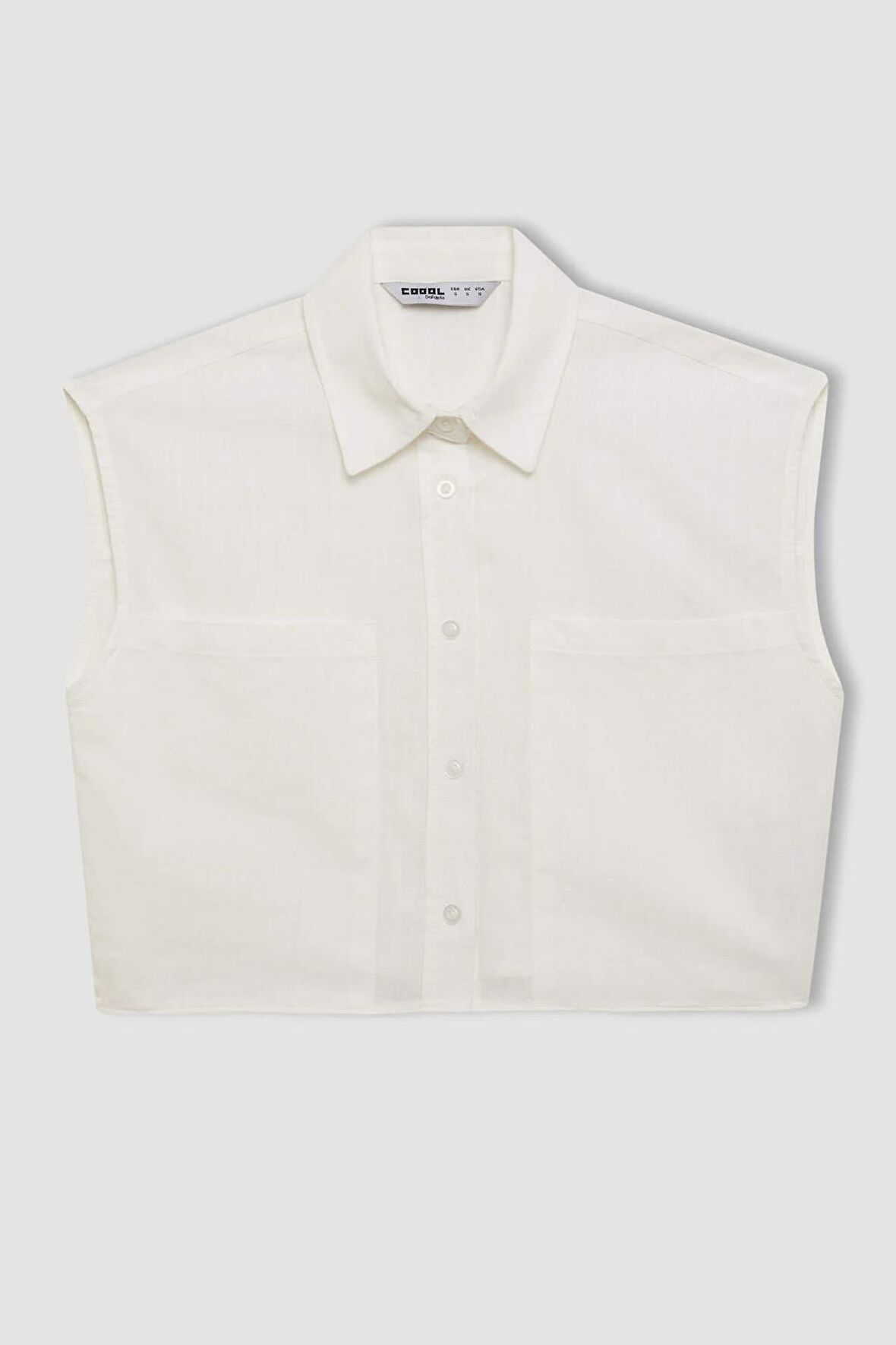 DeFacto Oversize Fit Flamlı Pamuk Kolsuz Gömlek D0358AX24SMWT32