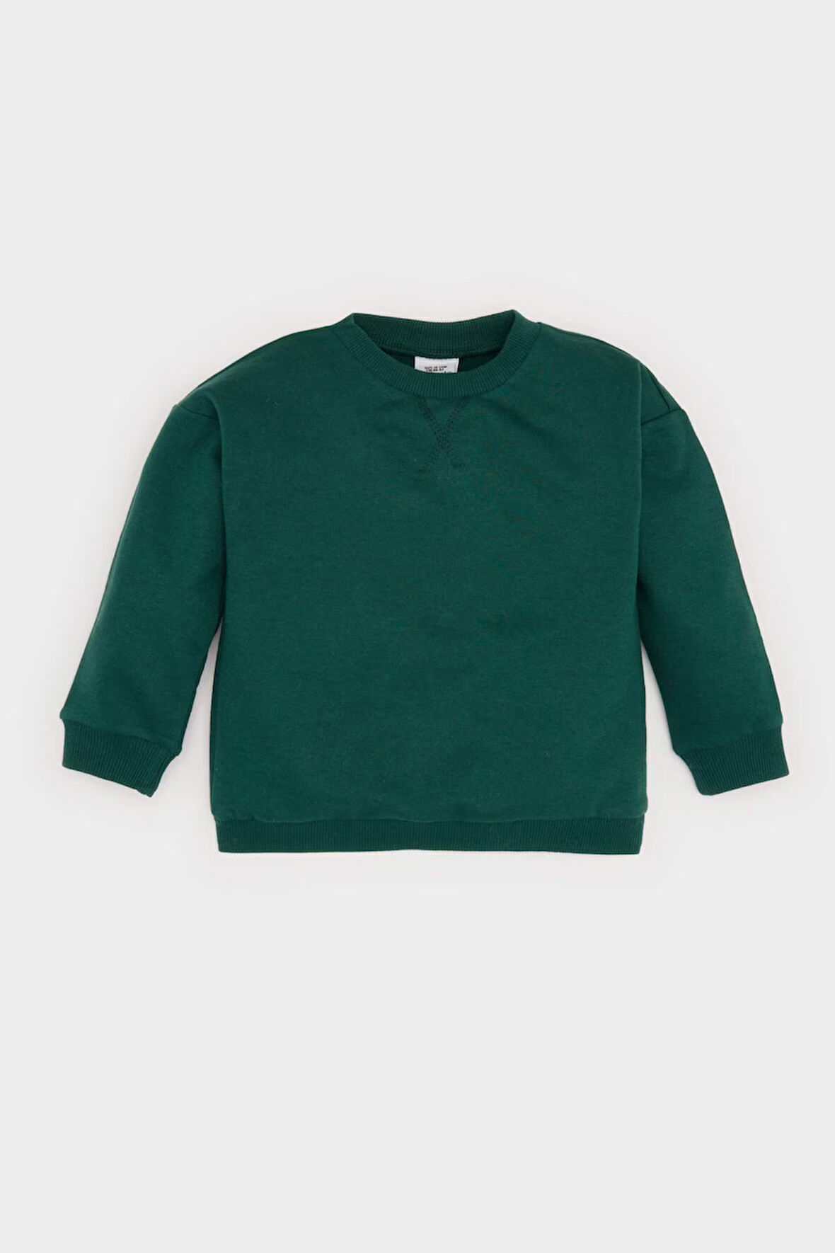 Erkek Bebek Bisiklet Yaka İçi Yumuşak Tüylü Basic Düz Sweatshirt