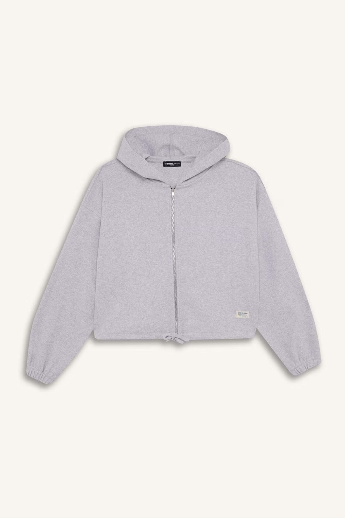 DeFacto Coool Loose Fit Basic Düz Kapüşonlu Fermuarlı Sweatshirt  E1464AX24WNGR210