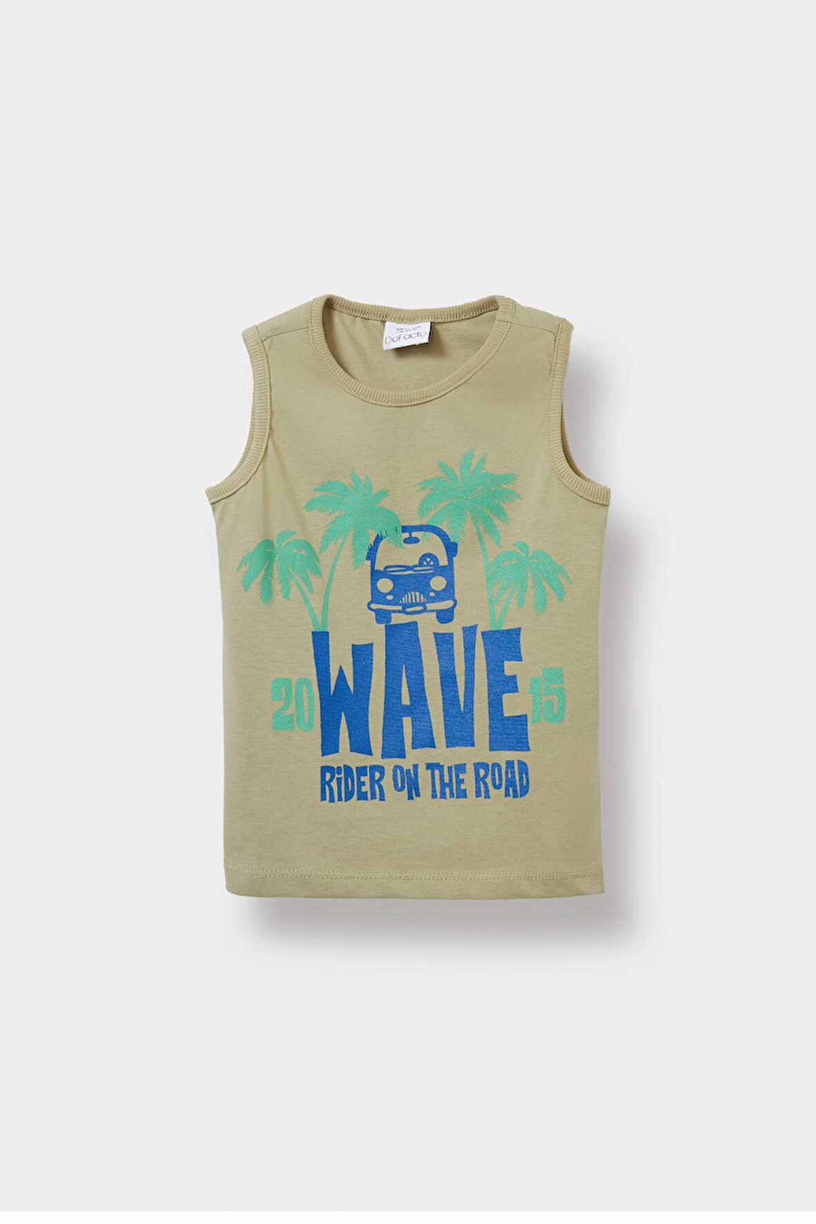 Erkek Bebek Bisiklet Yaka Palmiye Desenli Atlet