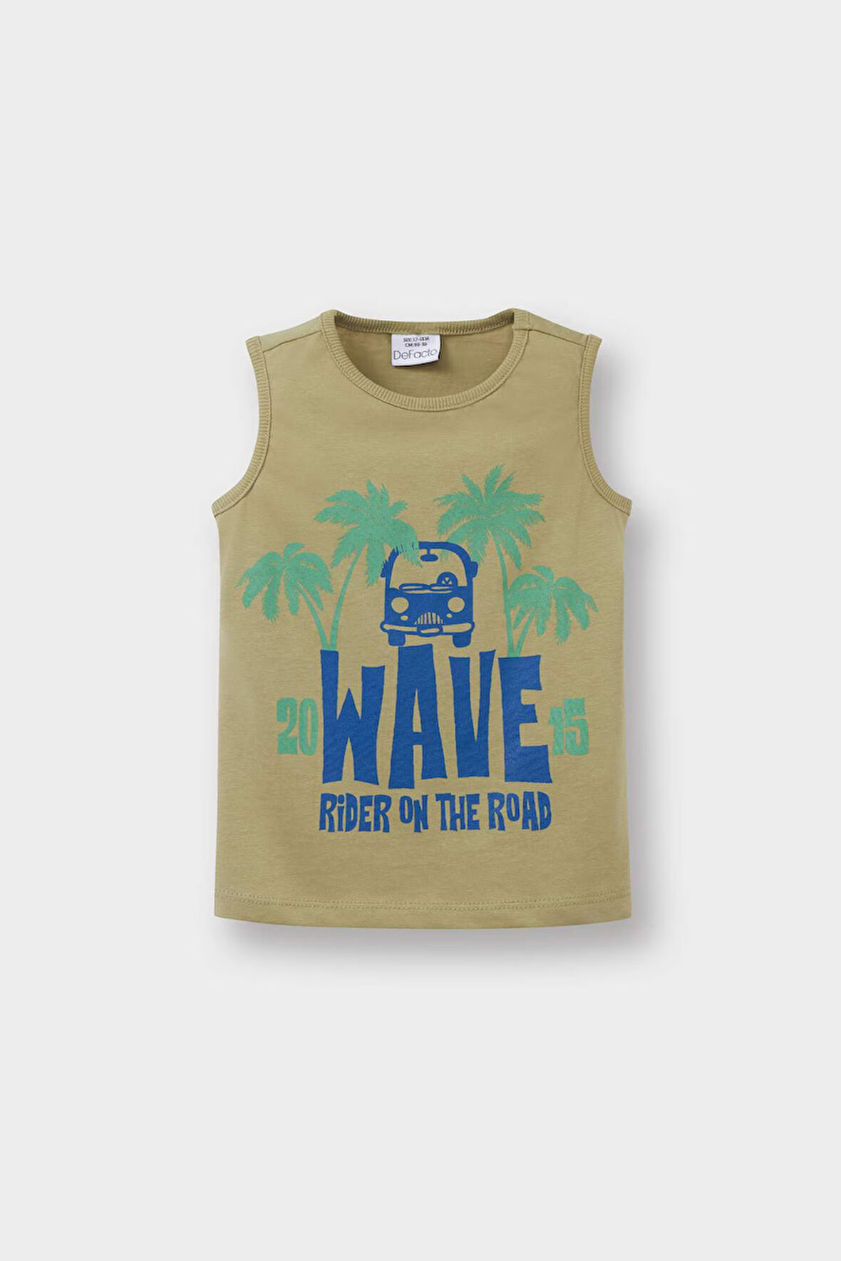 Erkek Bebek Bisiklet Yaka Palmiye Desenli Atlet