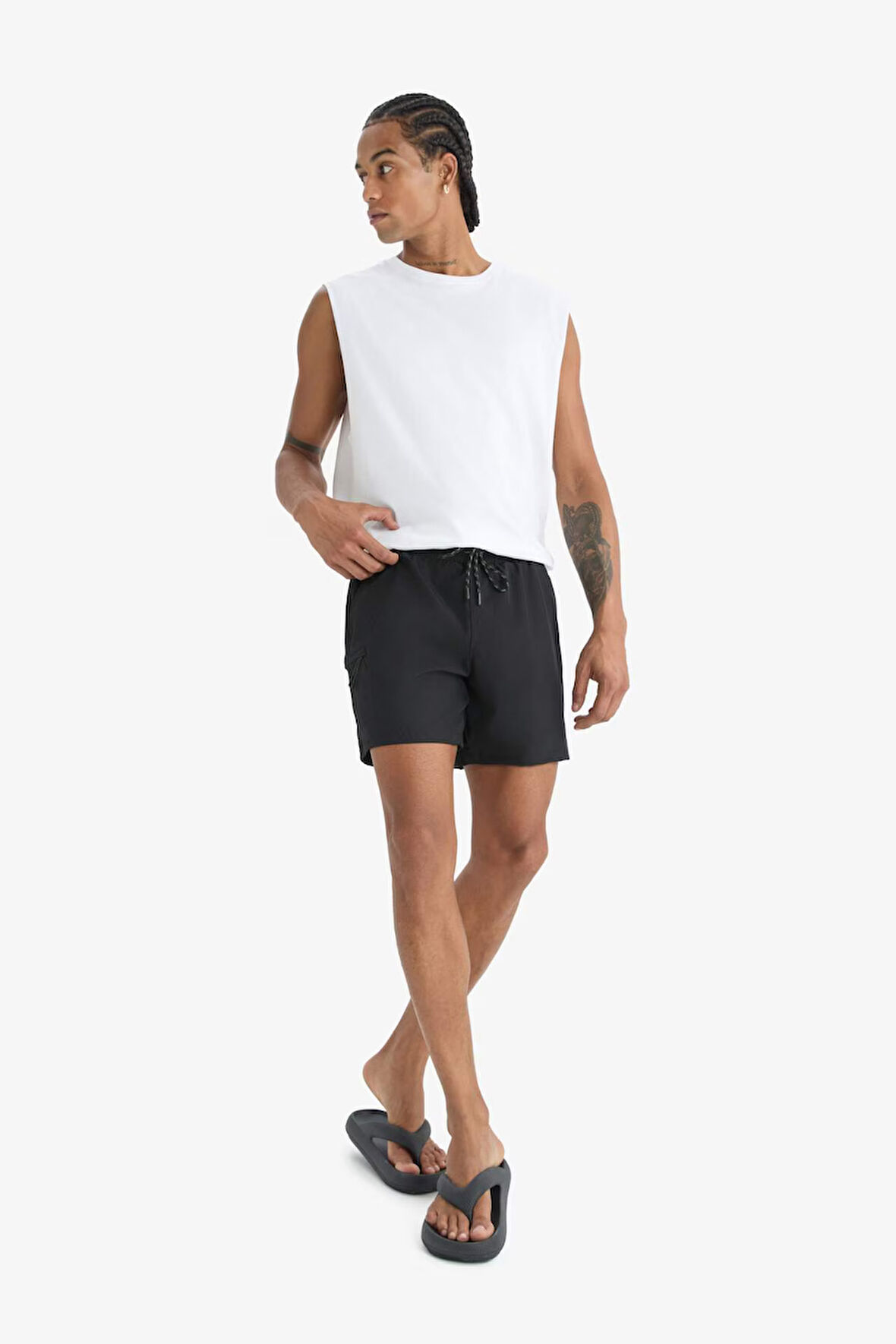 DeFactoFit Baskılı Esnek Dokulu Kısa Boy Sporcu Deniz Şortu C5138AX25HSBK81