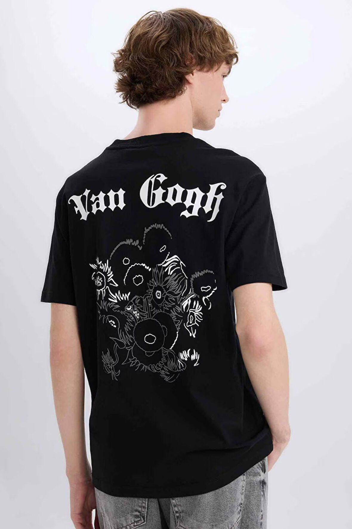 Van Gogh Regular Fit Bisiklet Yaka Baskılı Kısa Kollu Tişört