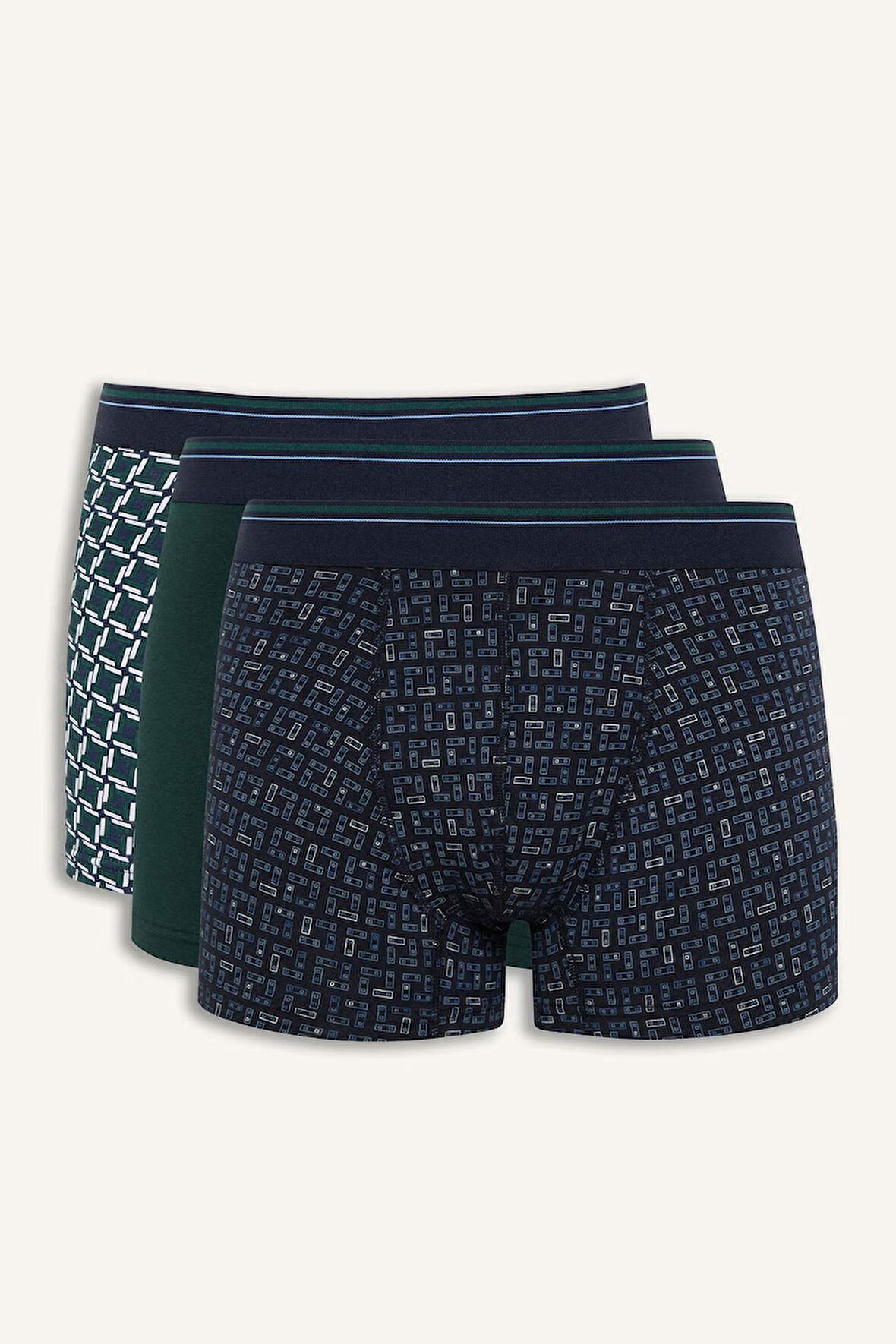 DeFacto Regular Fit Baskılı 3'lü Boxer D9879AX25SPNV135