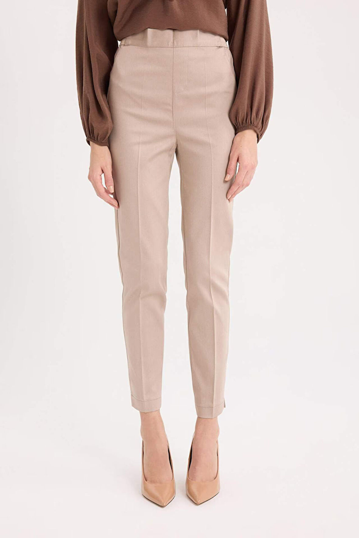 Sigaret Normal Bel Düz Paça Saten Pantolon