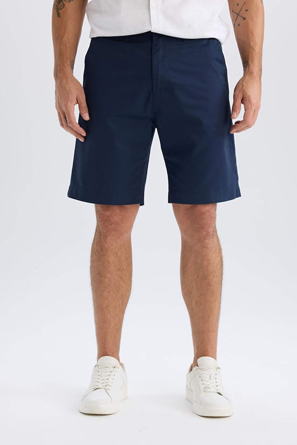 %100 Pamuk Regular Fit Gabardin Bermuda Şort