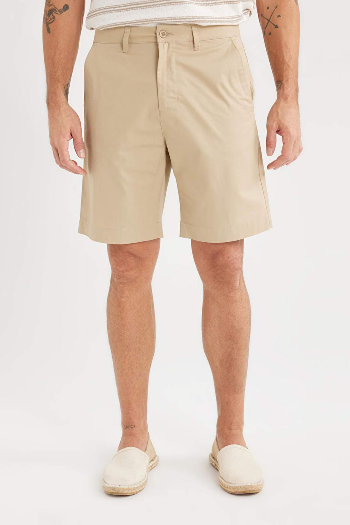 %100 Pamuk Regular Fit Gabardin Bermuda Şort