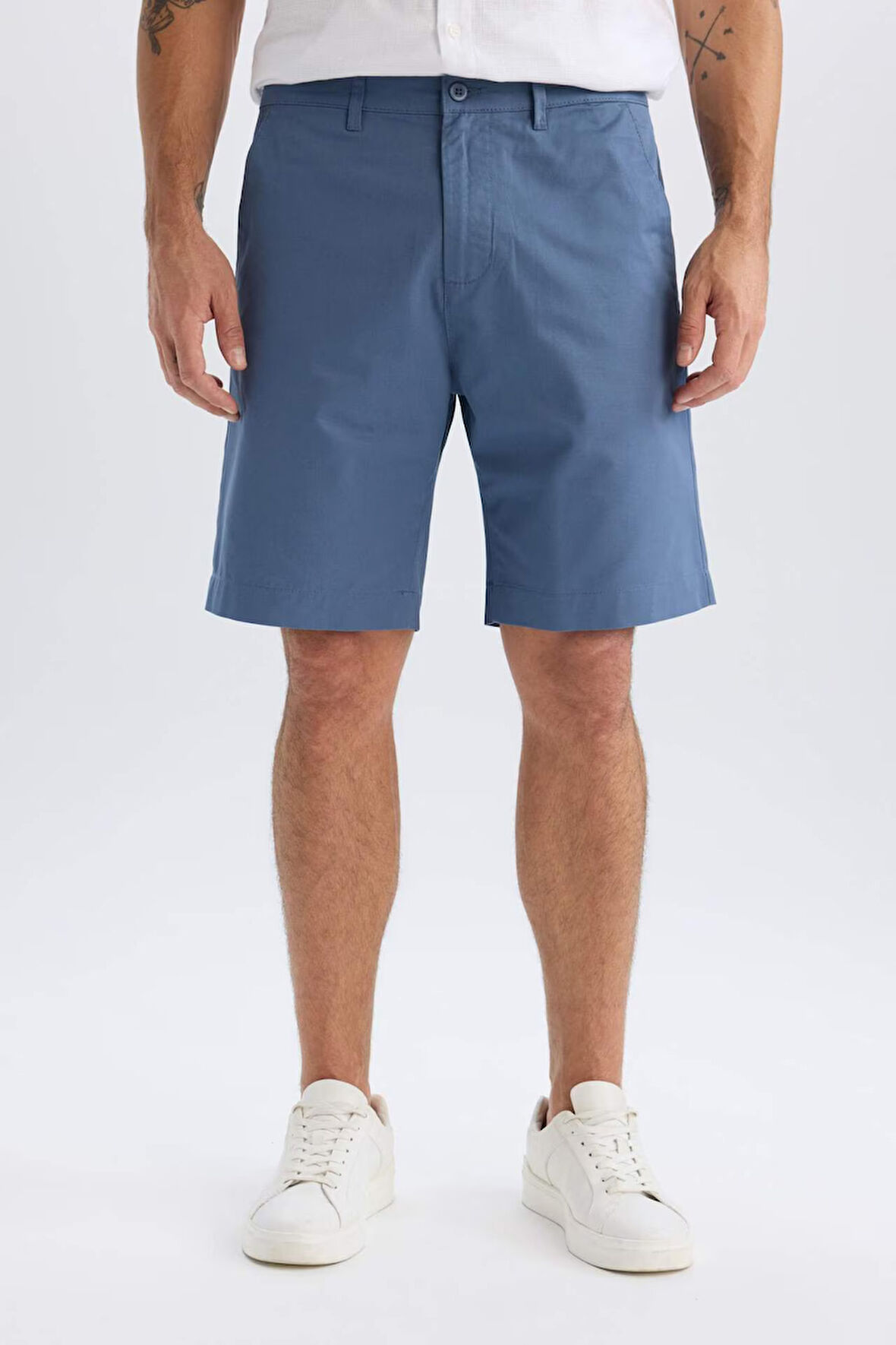 %100 Pamuk Regular Fit Gabardin Bermuda Şort