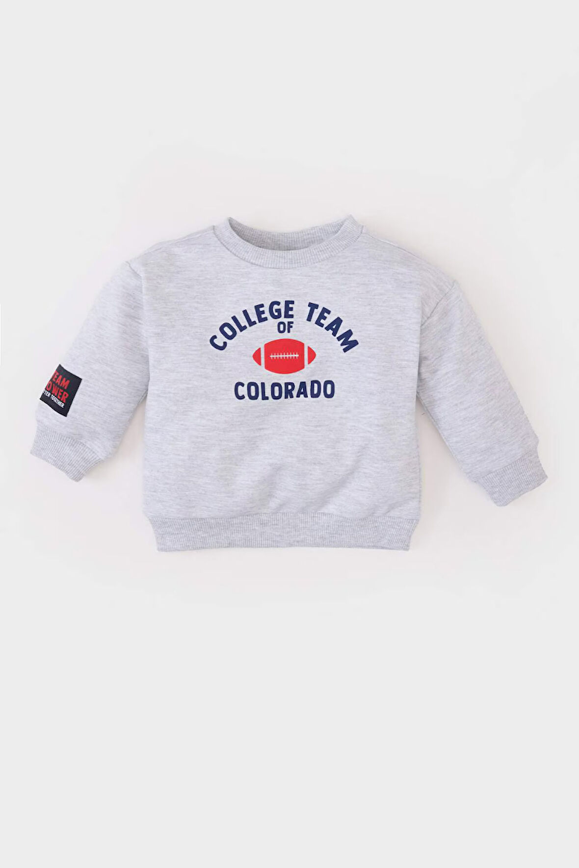 Erkek Bebek Regular Fit Bisiklet Yaka Slogan Baskılı Sweatshirt Kumaşı Sweatshirt
