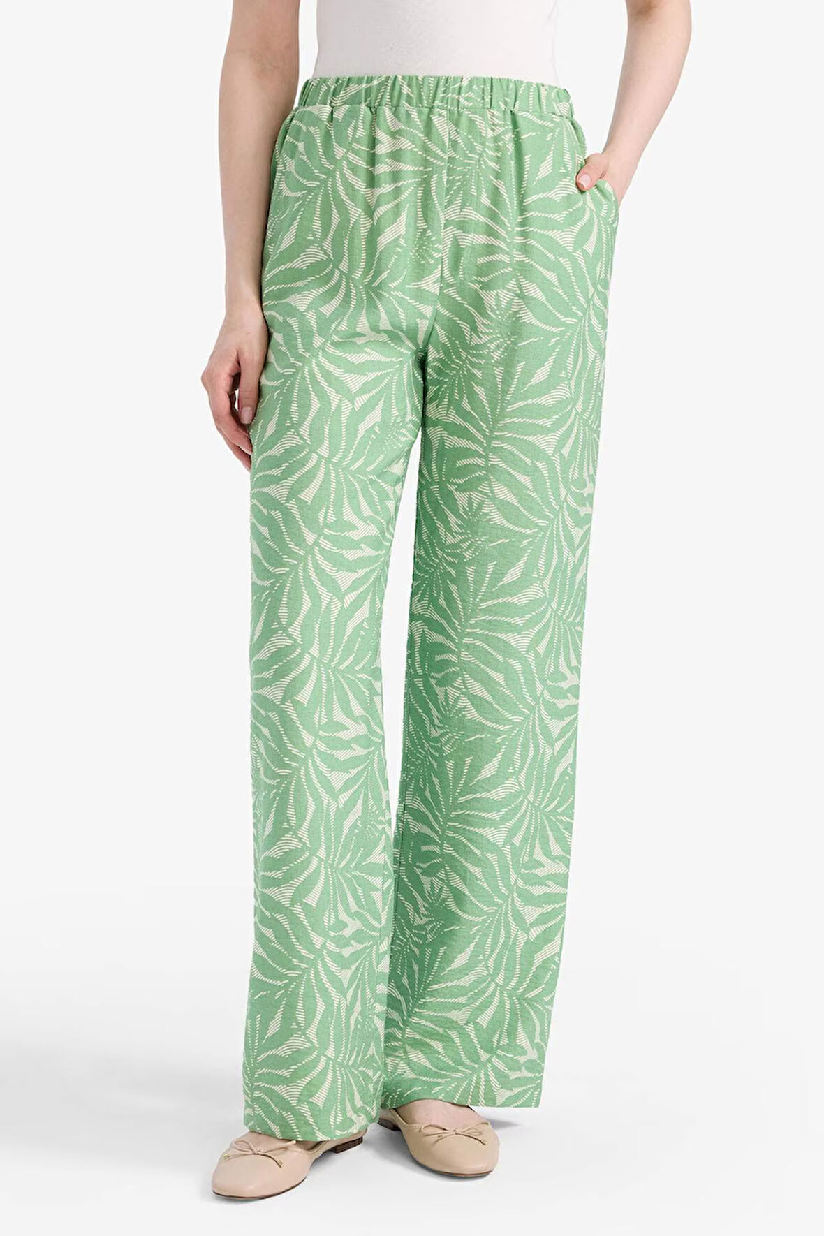 Wide Leg Baskılı Pantolon