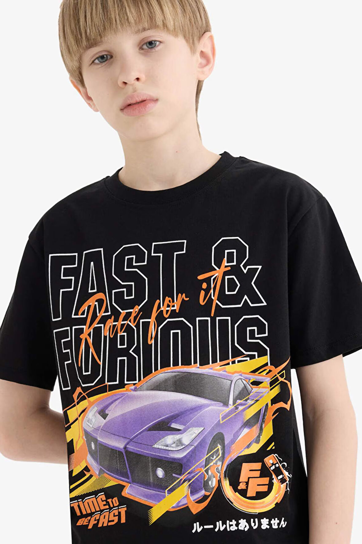 DeFacto Erkek Çocuk Fast & Furious Bisiklet Yaka Kısa Kollu Tişört E3121A825SMBK81