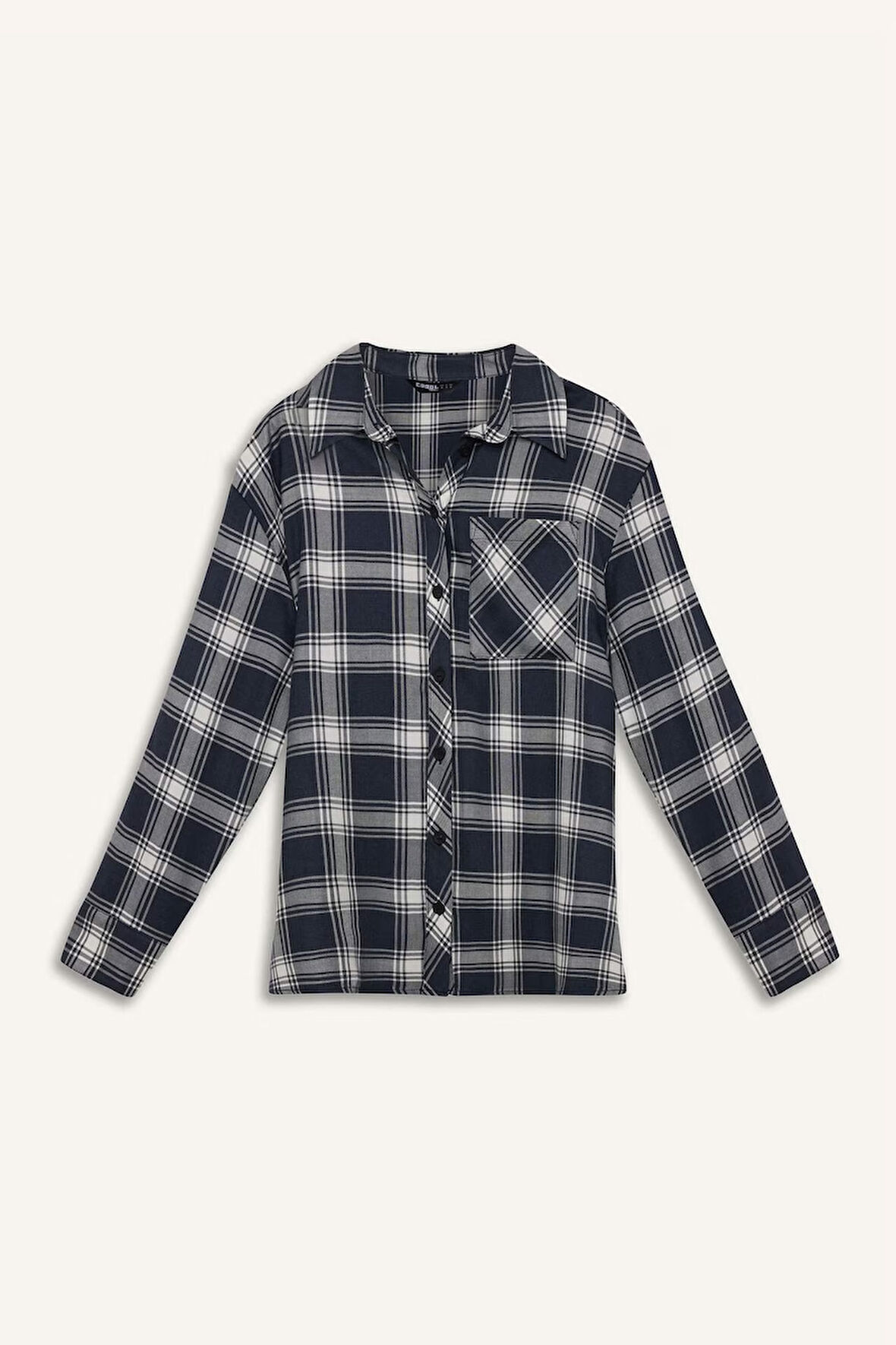 DeFacto Coool Oversize Geniş Kalıp Kareli Flanel Uzun Kollu Gömlek E4593AX25SPNV241