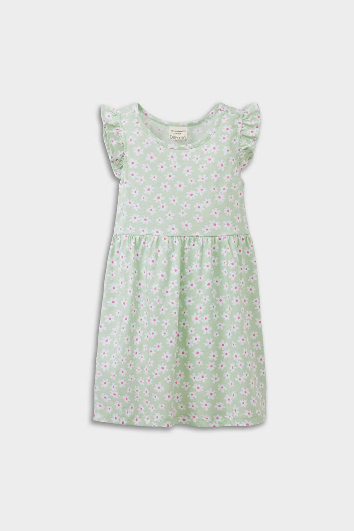 DeFacto Kız Bebek Desenli Kısa Kollu Elbise A0136A525SMGN1114