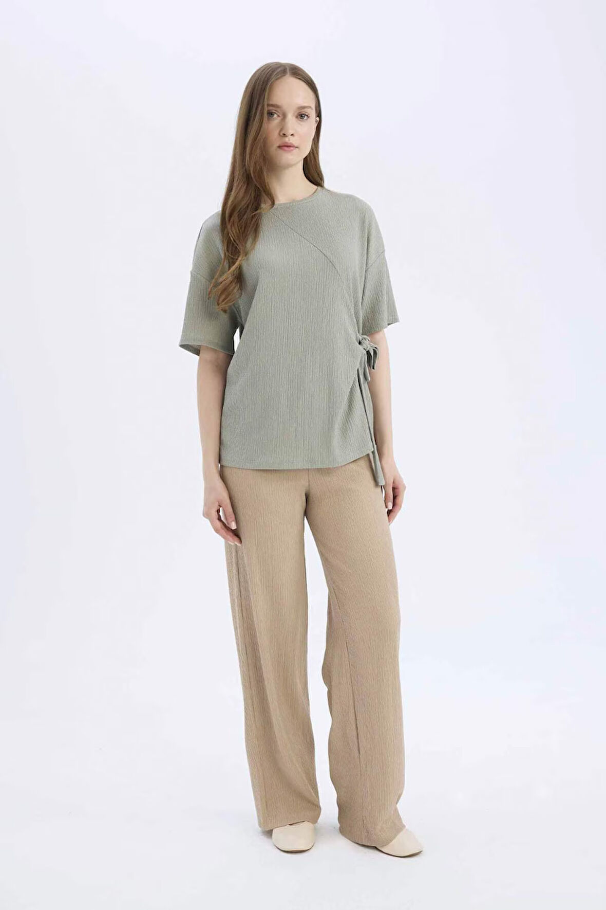 Bürümcük Pantolon Wide Leg Geniş Bol Paça Esnek Belli