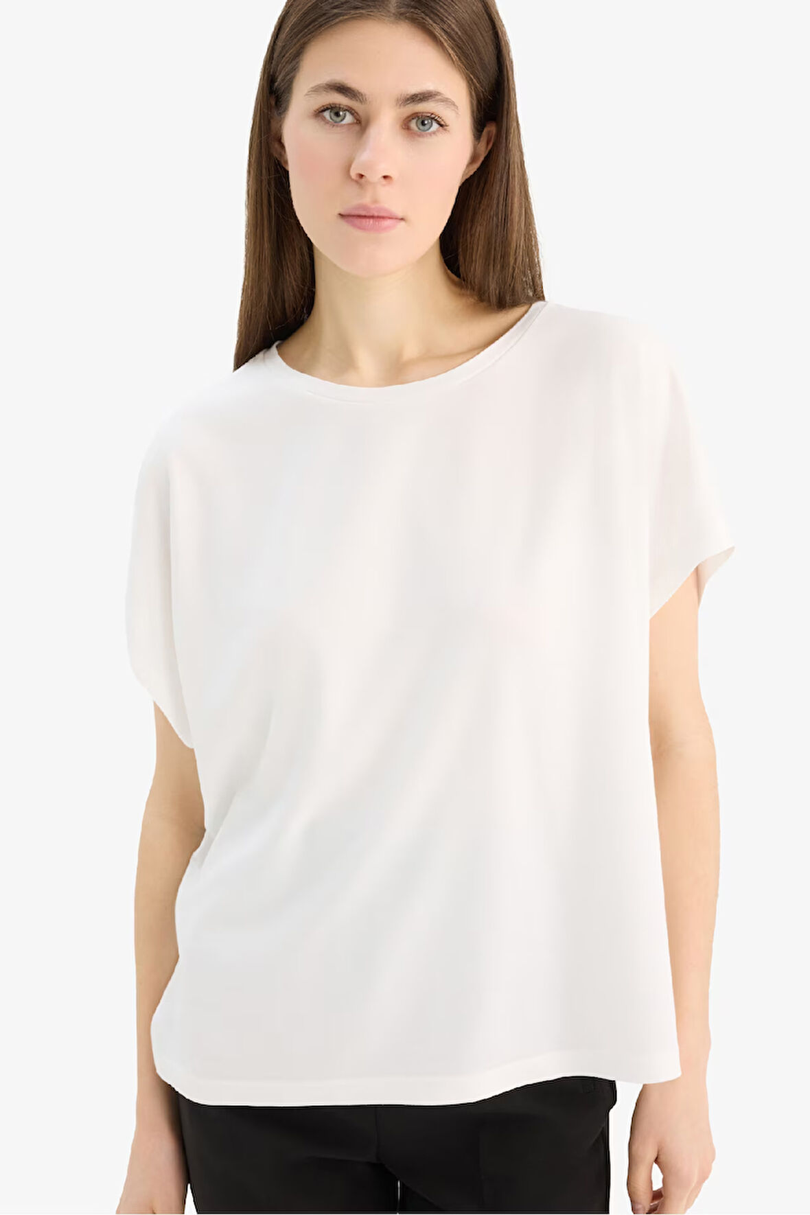 Bisiklet Yaka Basic Düz Modal Kısa Kollu Tişört