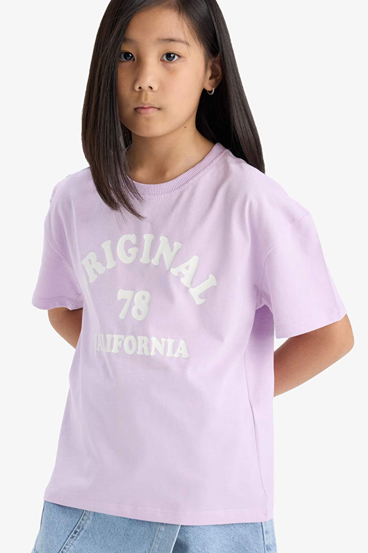 DeFacto Kız Çocuk Relax Fit Bisiklet Yaka Anime Baskılı 2'li Kısa Kollu Tişört D9434A825SMPR143