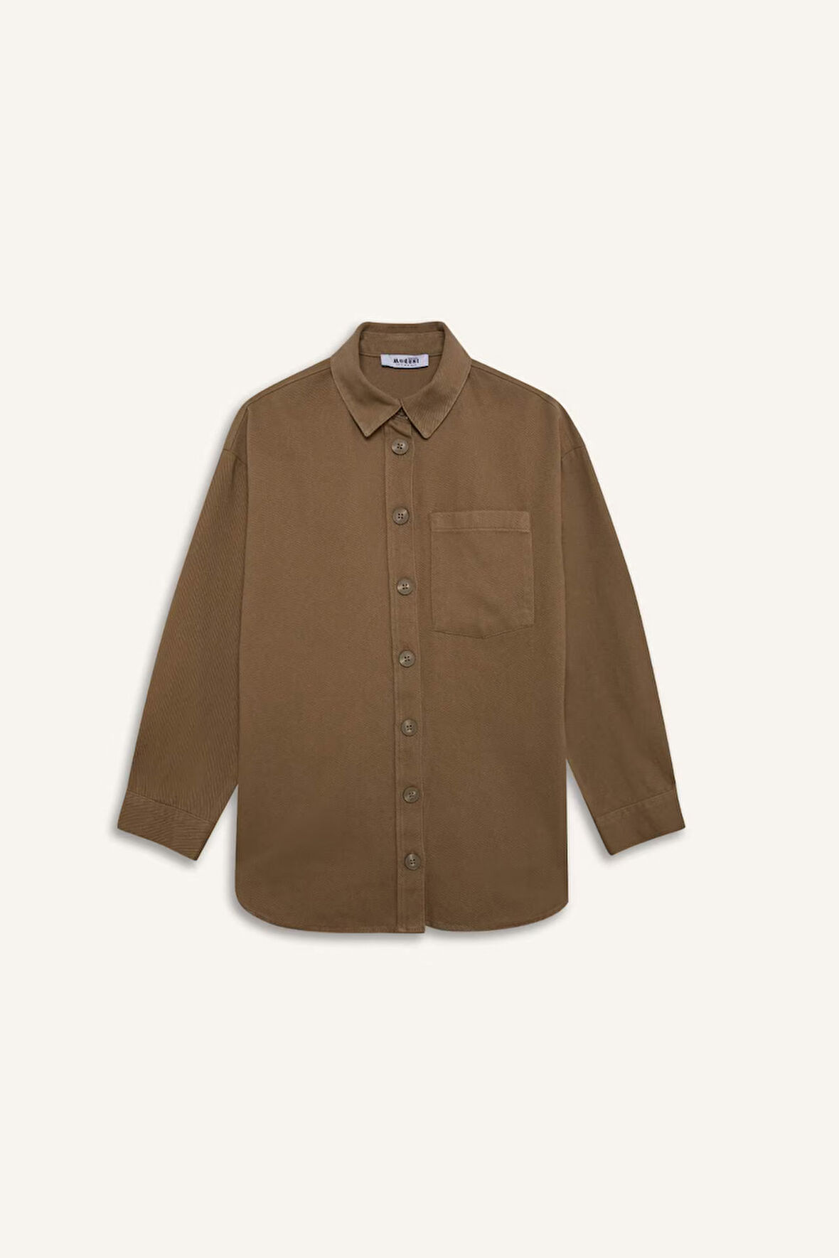 Relax Fit Basic Düz Gabardin Uzun Kollu Gömlek Tunik