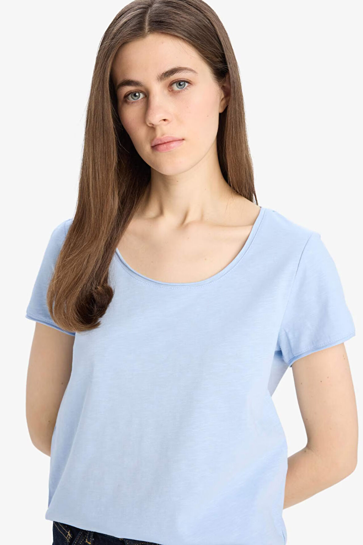 DeFacto Regular Fit Yuvarlak Yaka Basic Düz Kısa Kollu Tişört K1508AZ25SMBE196