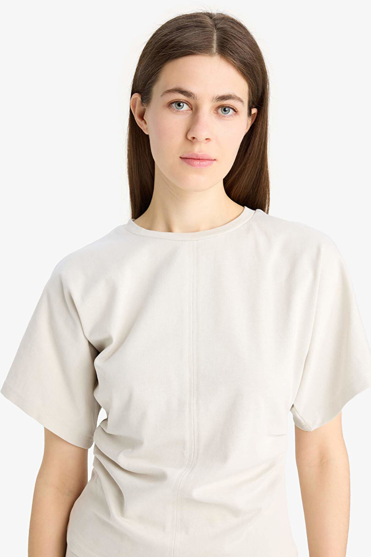 DeFacto Slim Fit Dar Kesim Bisiklet Yaka Premium Kısa Kollu Tişört E5775AX25SPBG350