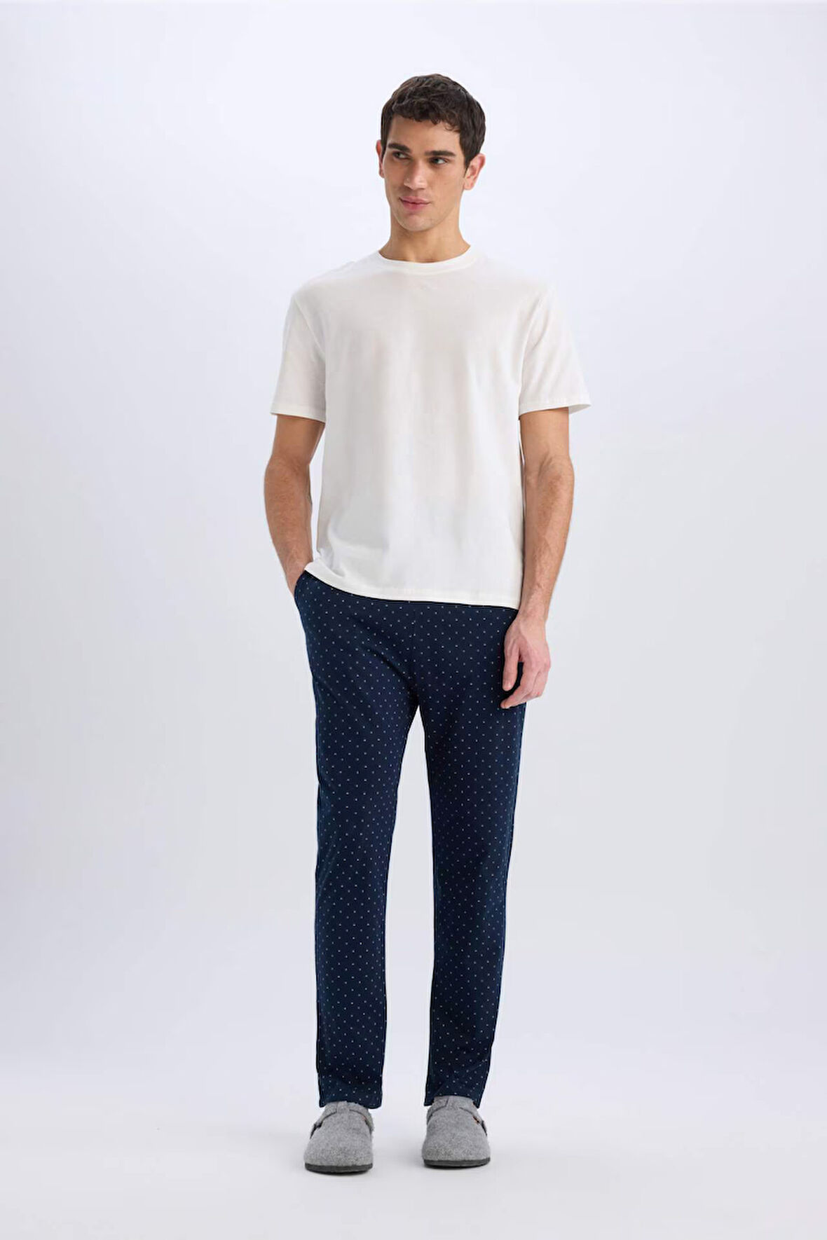 Regular Fit Baskılı Cepli Pijama Altı