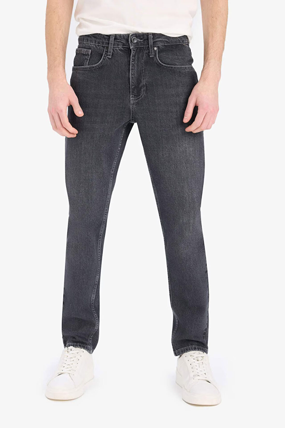 Slim Tapered Fit Dar Paça Pantolon