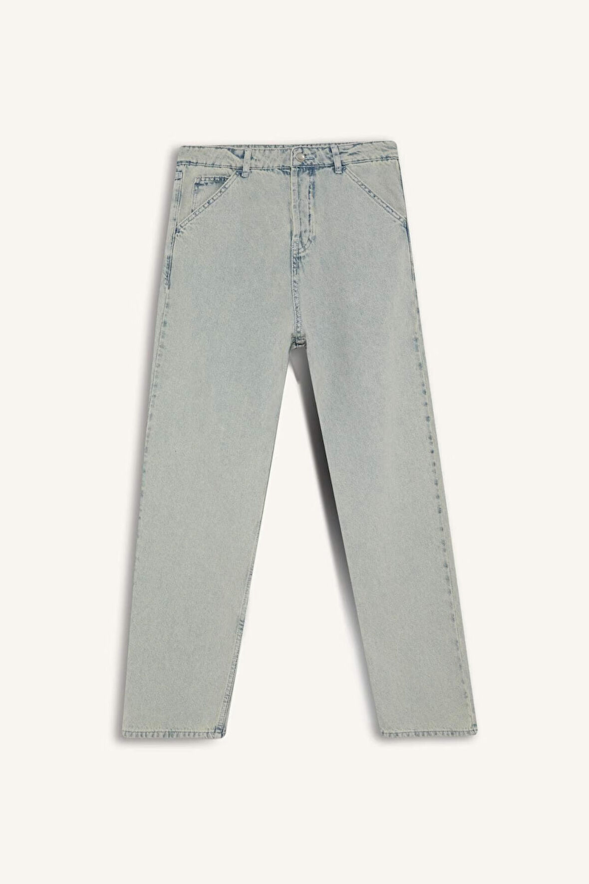 DeFacto %100 Pamuk Baggy Fit Geniş Kalıp Normal Bel Geniş Paça Yıkamalı Jean Pantolon D7278AX25SPNM39