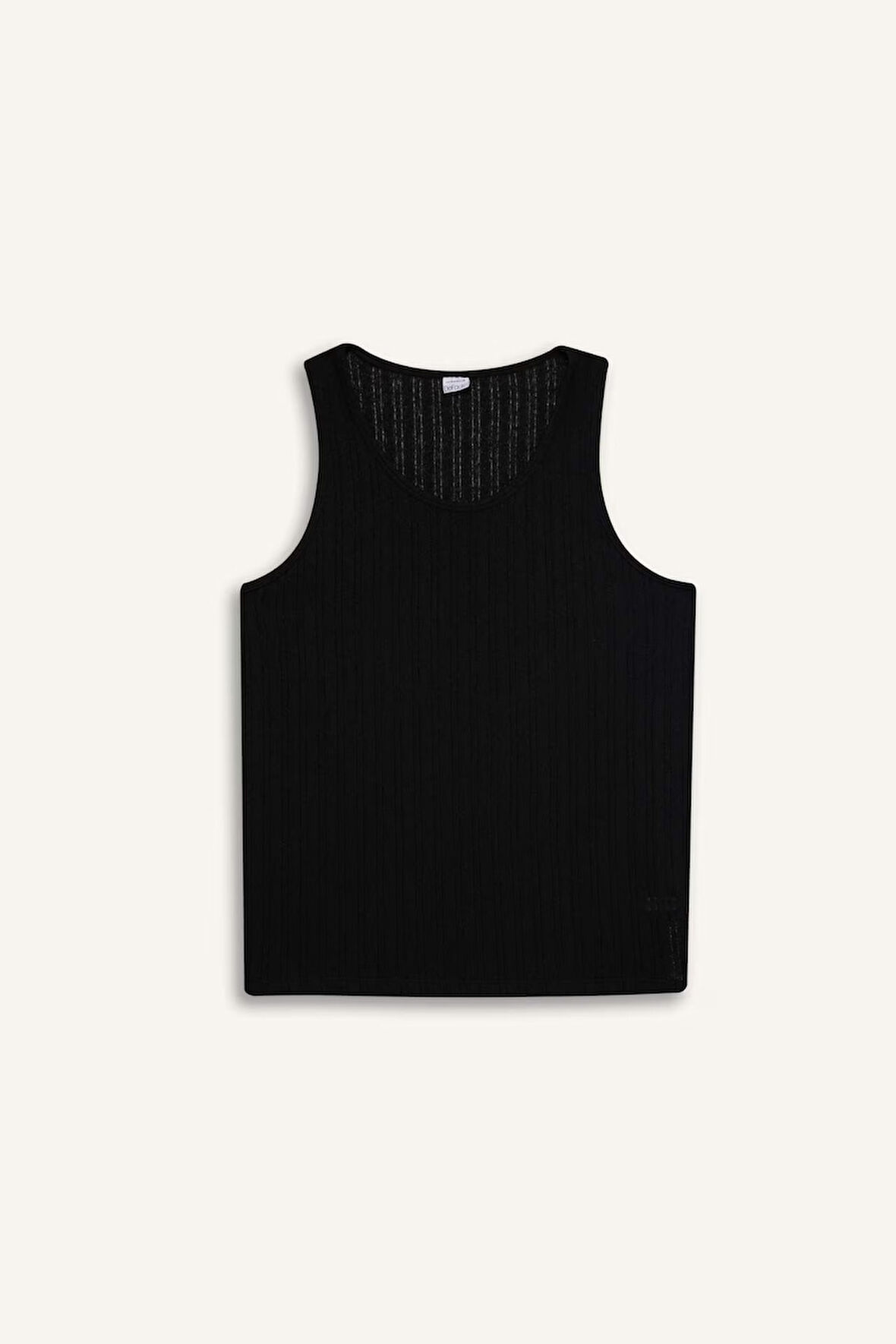 Slim Fit Dar Kesim Bisiklet Yaka Ribana Atlet