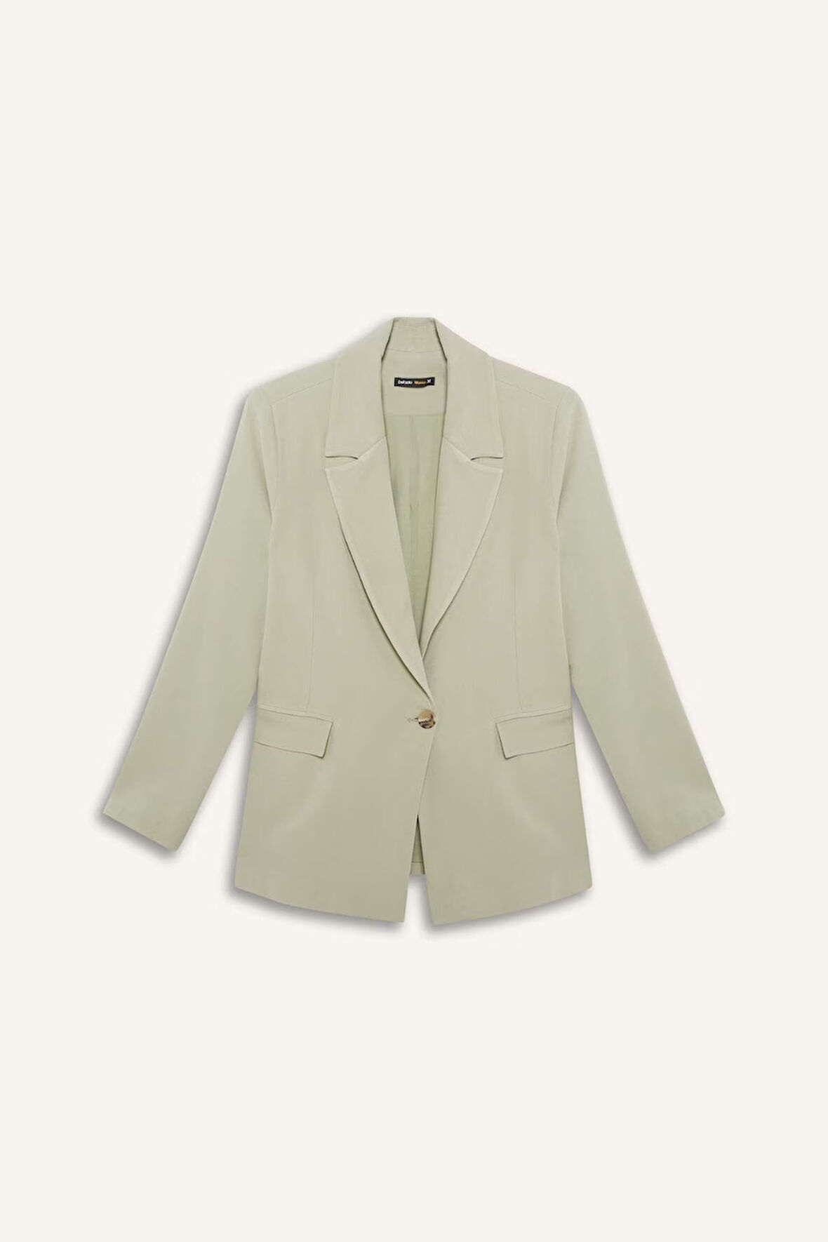 Oversize Geniş Kalıp Keten Karışımlı Blazer Ceket