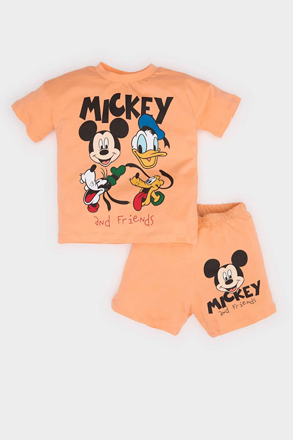 DeFacto Erkek Bebek Disney Mickey & Minnie 2'li Takım Kısa Kollu Tişört Beli Lastikli Şort E6924A525SMOG208