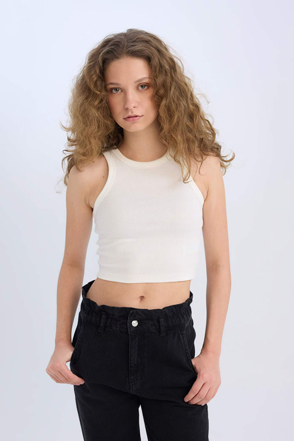Fitted Halter Yaka Fitilli Kaşkorse Atlet