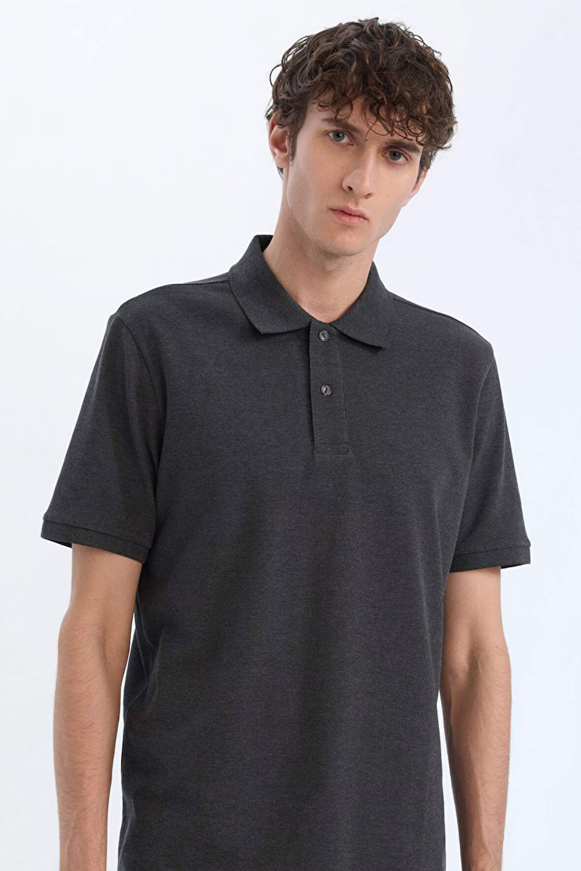 Regular Fit Kısa Kollu Basic Düz Pike Kumaş Polo Tişört