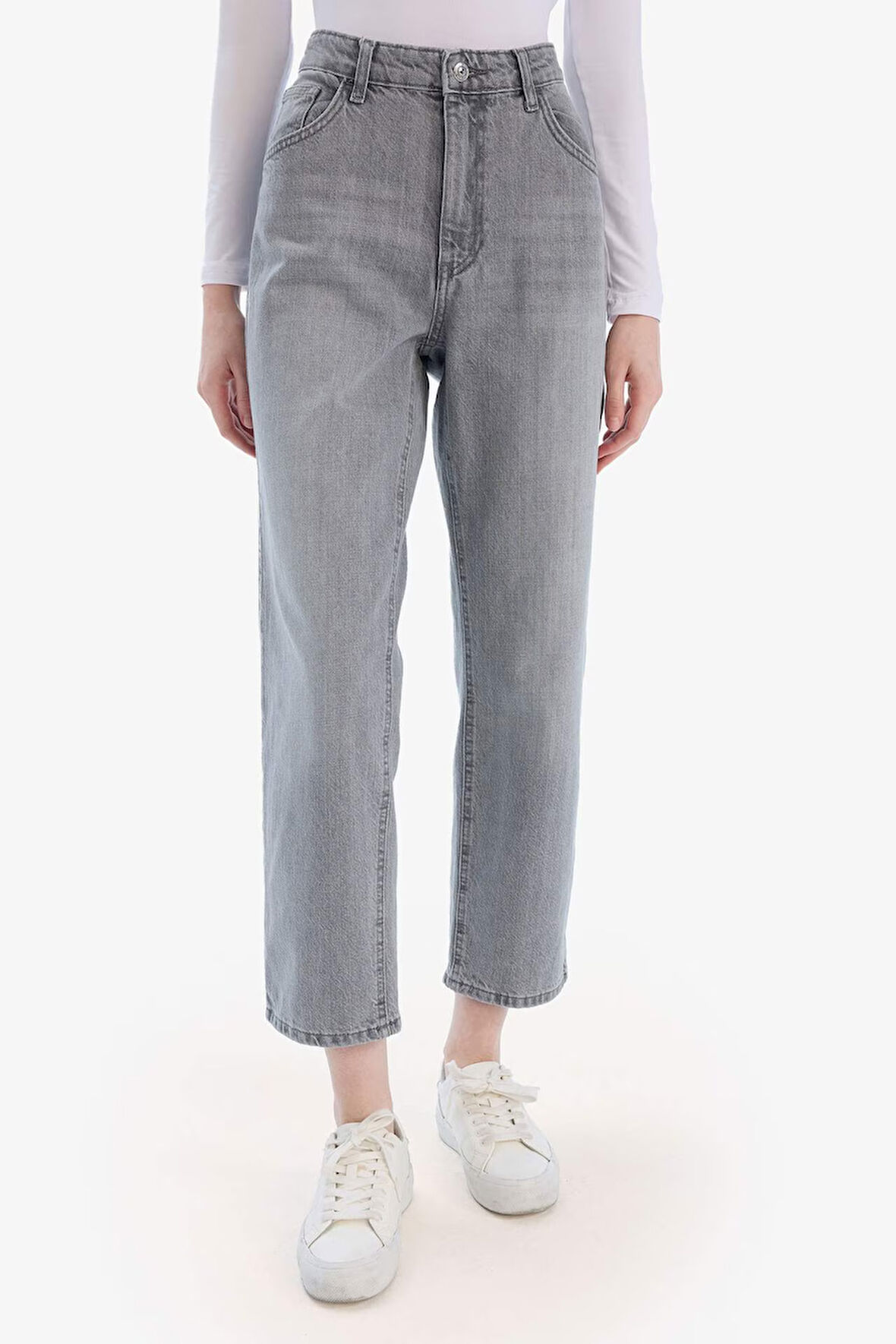 Boyfriend Normal Bel Düz Paça Uzun Jean Pantolon