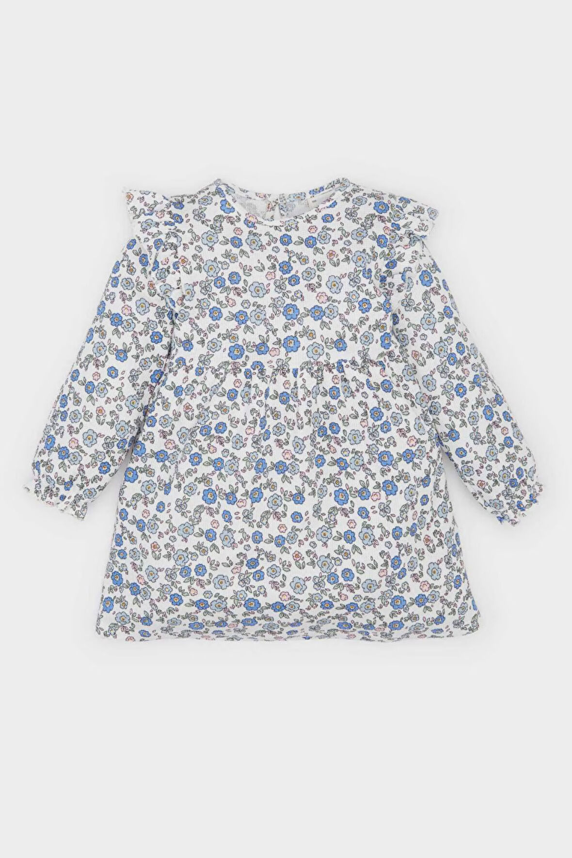 DeFacto Kız Bebek Çiçekli Uzun Kollu Waffle Elbise D9387A525SPER233