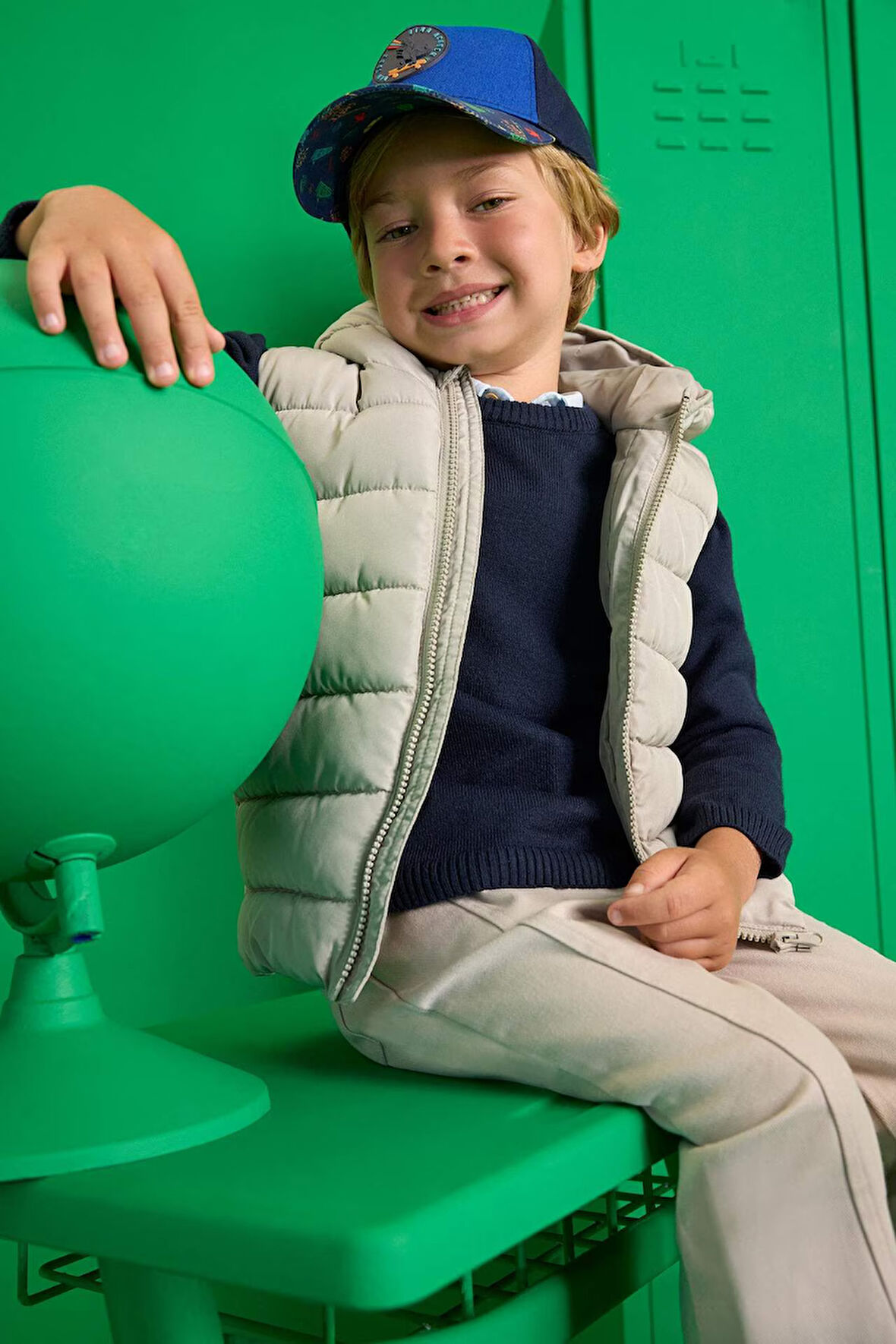 Erkek Bebek Su Geçirmez Tafta Kapüşonlu Şişme Yelek