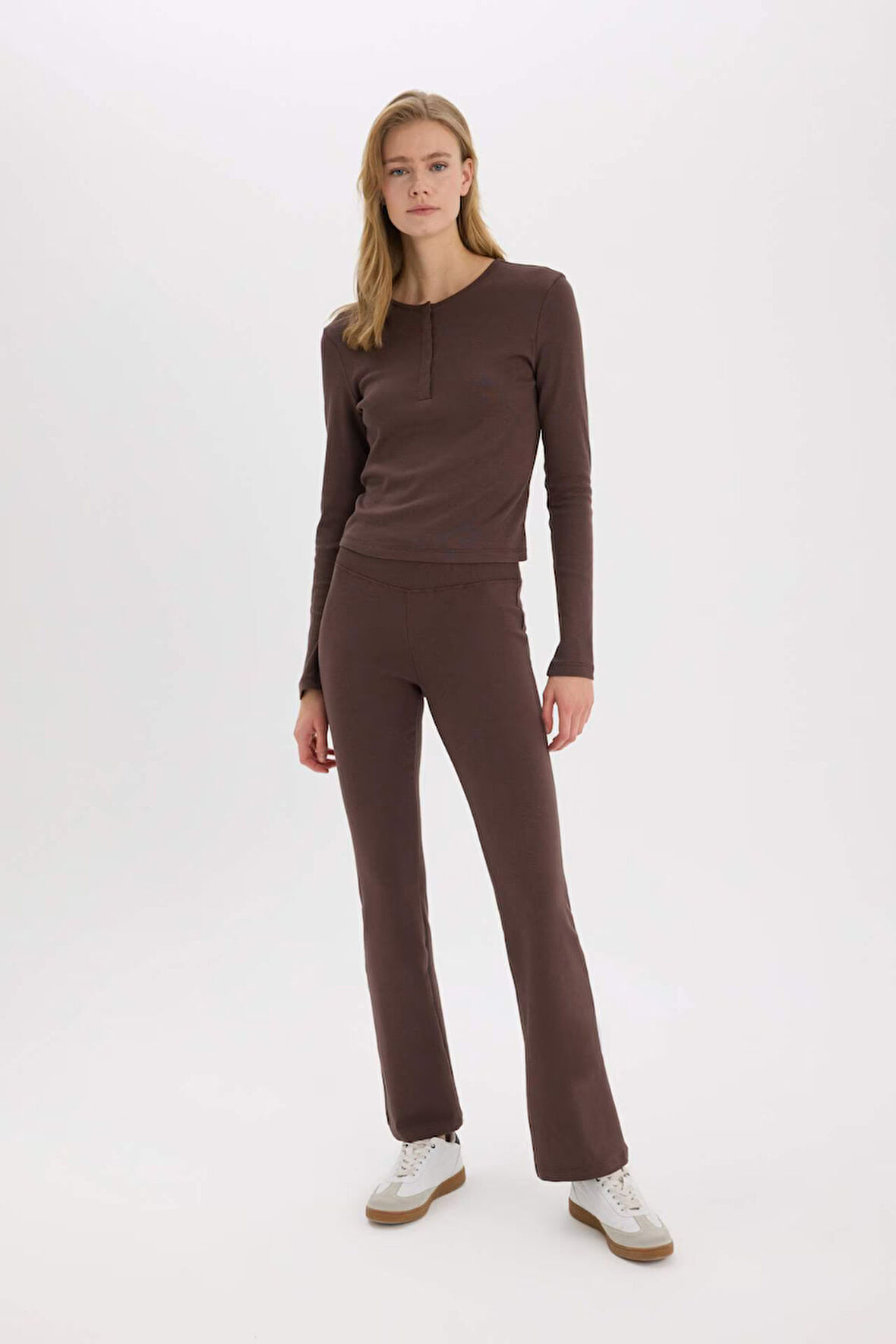 Coool Flare Fit Esnek Belli İspanyol Paça Ribana Pantolon