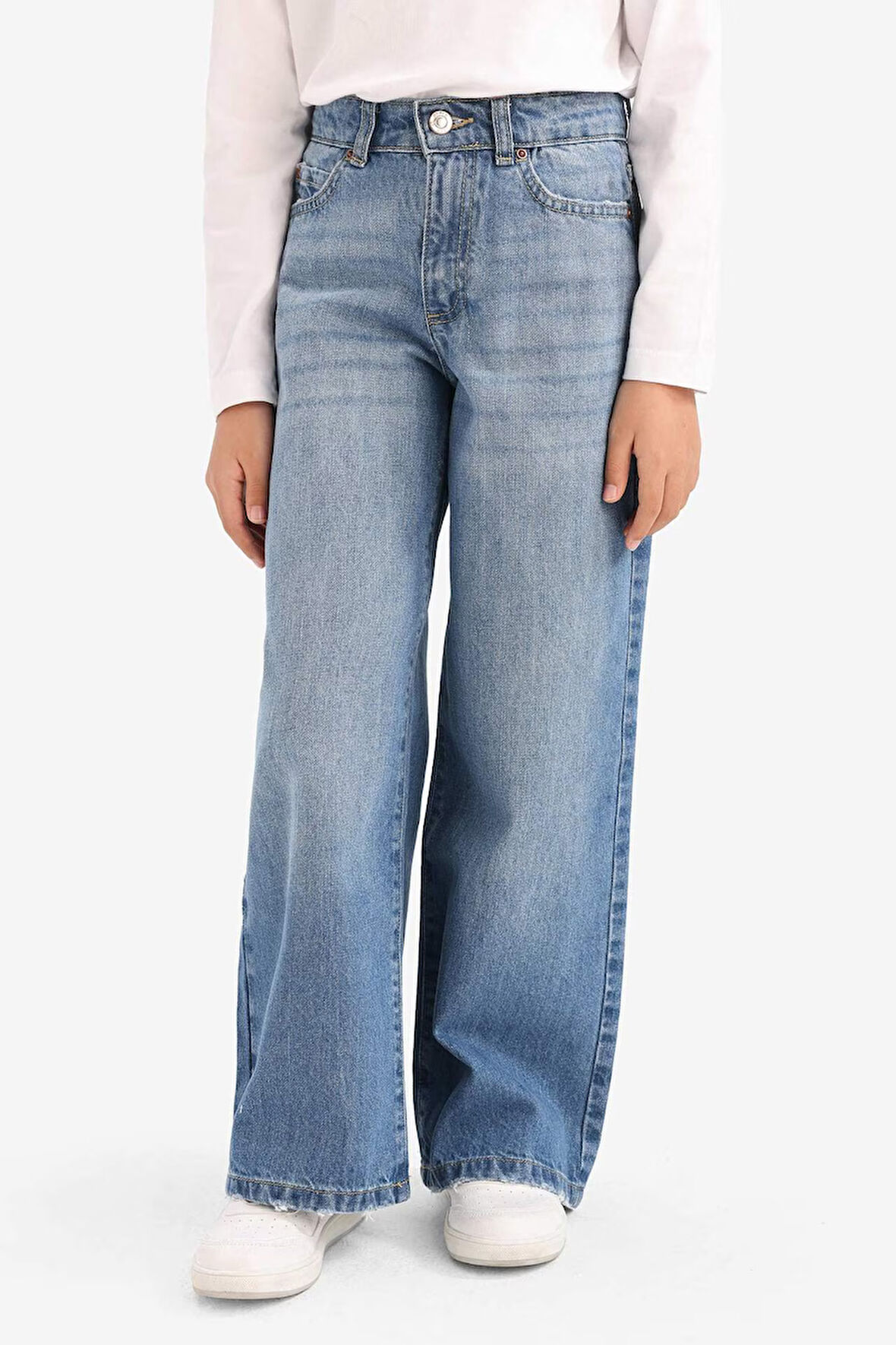 Kız Çocuk Wide Leg Geniş Paça Jean Pantolon