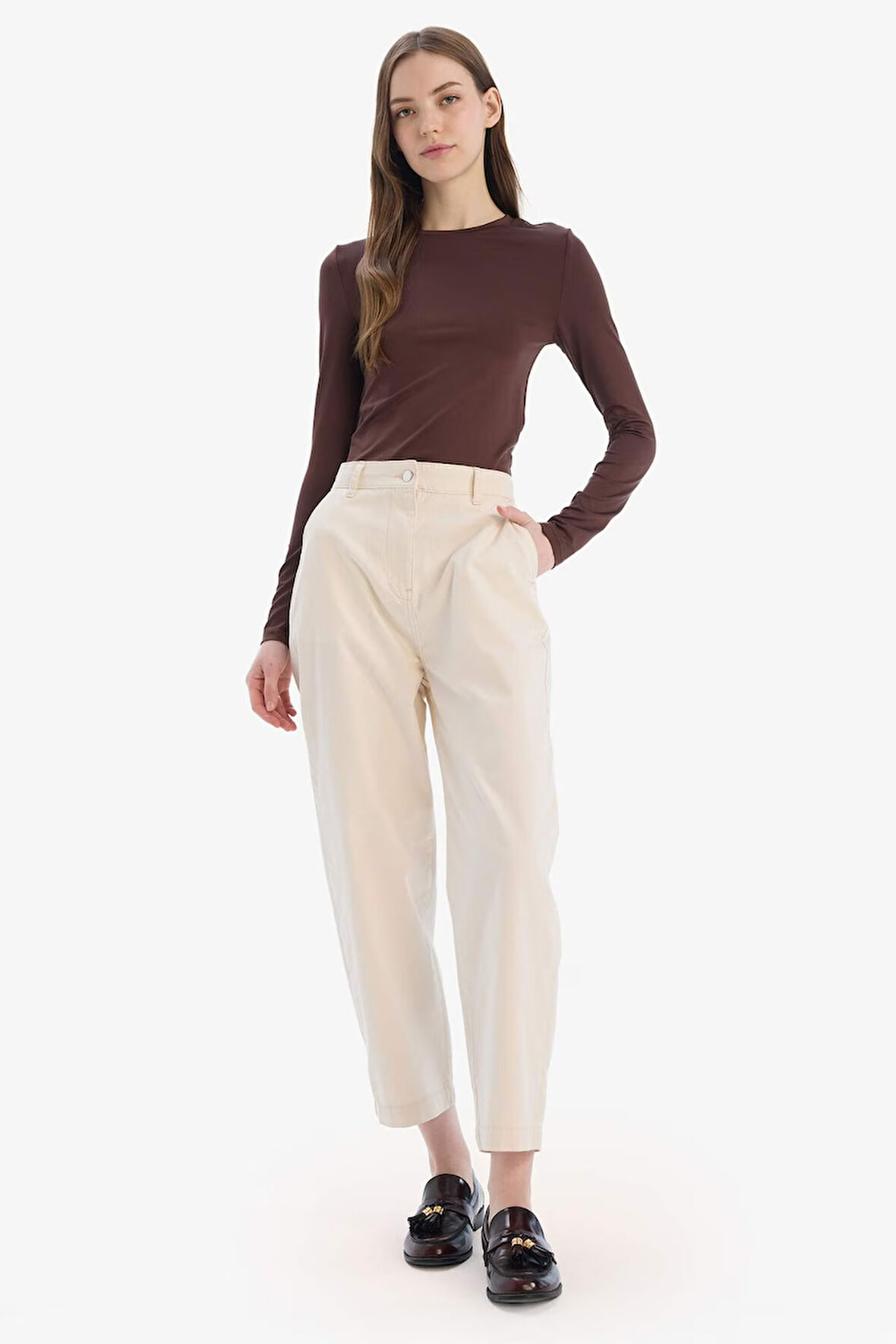 DeFacto Carrot Fit Gabardin Pantolon Normal Bel E5963AX25SPER218