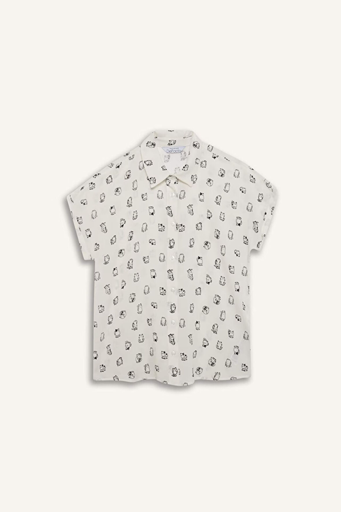 DeFacto Coool Regular Fit Desenli Viskon Kısa Kollu Gömlek Z1661AZ25SPWT32