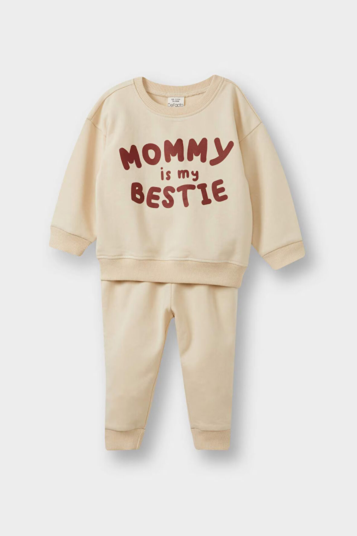 Erkek Bebek 2'li Takım Baskılı Sweatshirt Eşofman Altı