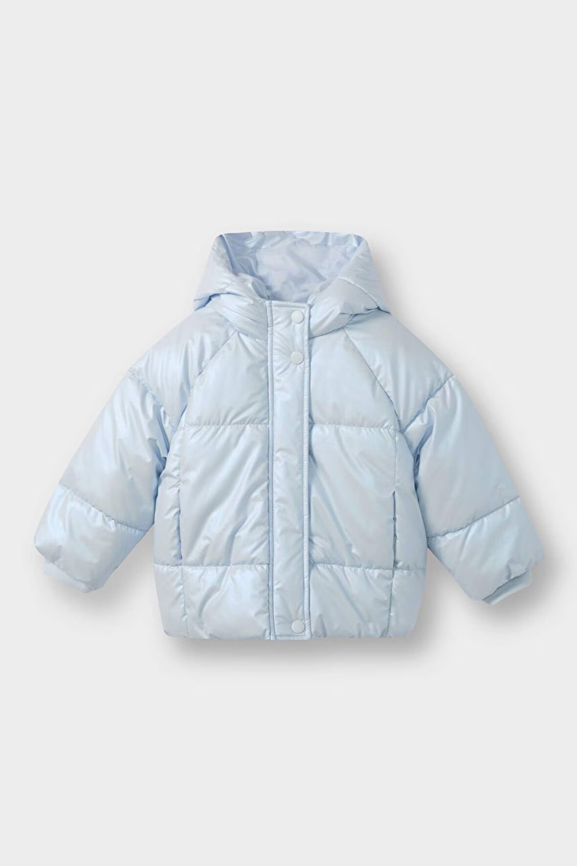 Kız Bebek Kapüşonlu Fermuarlı Çıtçıtlı Şişme Mont